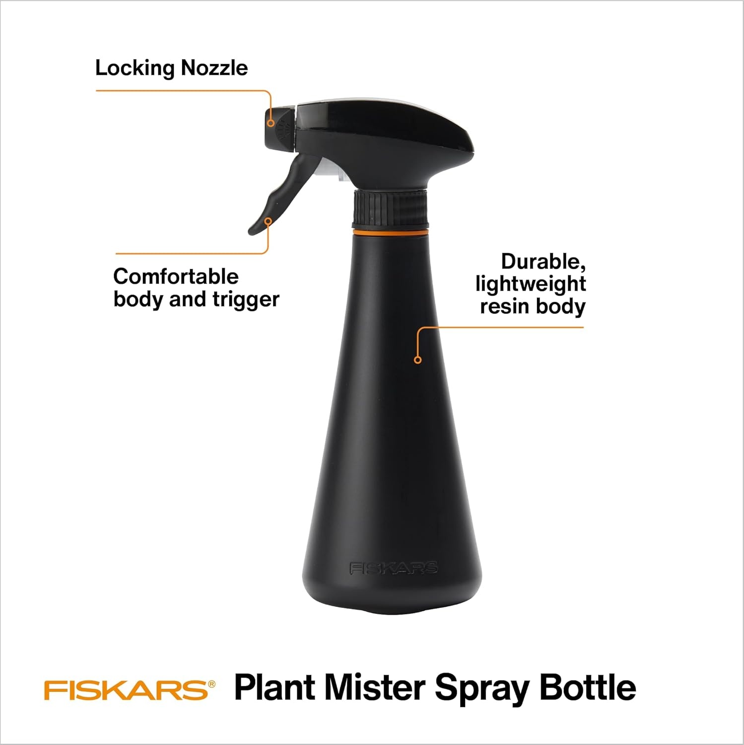 Fiskars Glass Watering Can for Indoor Plants, Small Pitcher for Succulents & Herbs, Easy Fill Top Design and Mess Free Pouring with Narrow Spout for House Plants, Modern Decor Style, 17 oz, Clear(Mister)