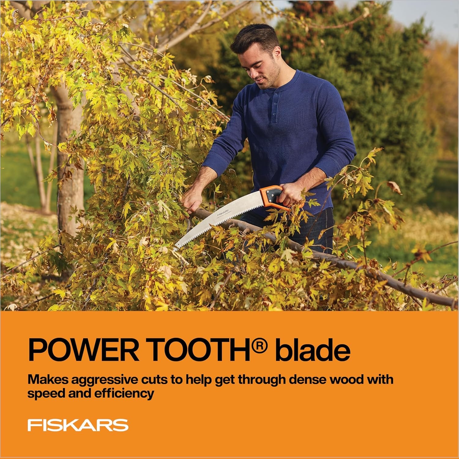 Fiskars Pruning Saw, Gifts for Dad, Tree Cutting Saw with Handle, 15″, Black