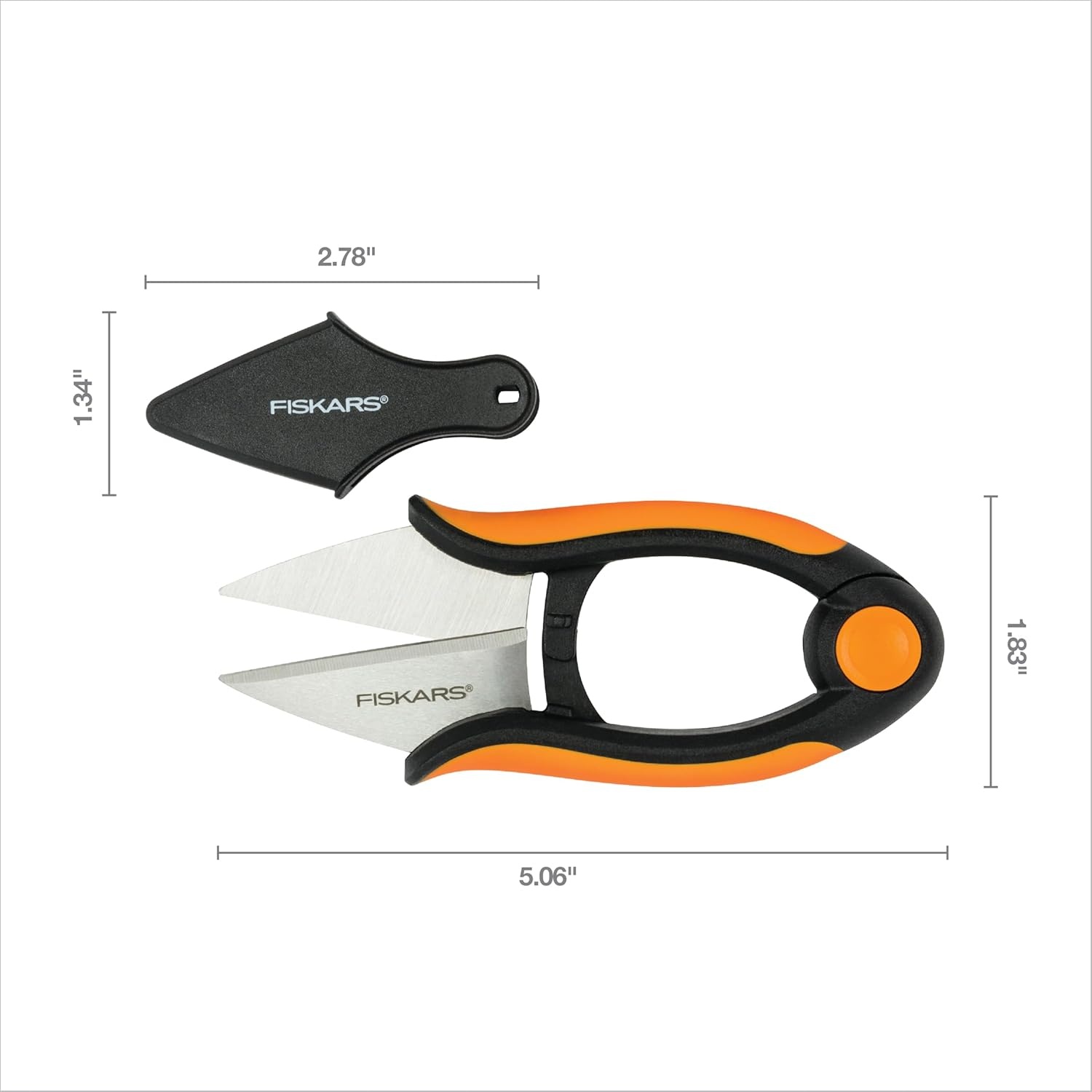 Fiskars Herb Garden Scissors, 5″ Garden Shears, Handheld Herb Snips with Sheath and SoftGrip Handle, Dishwasher Safe