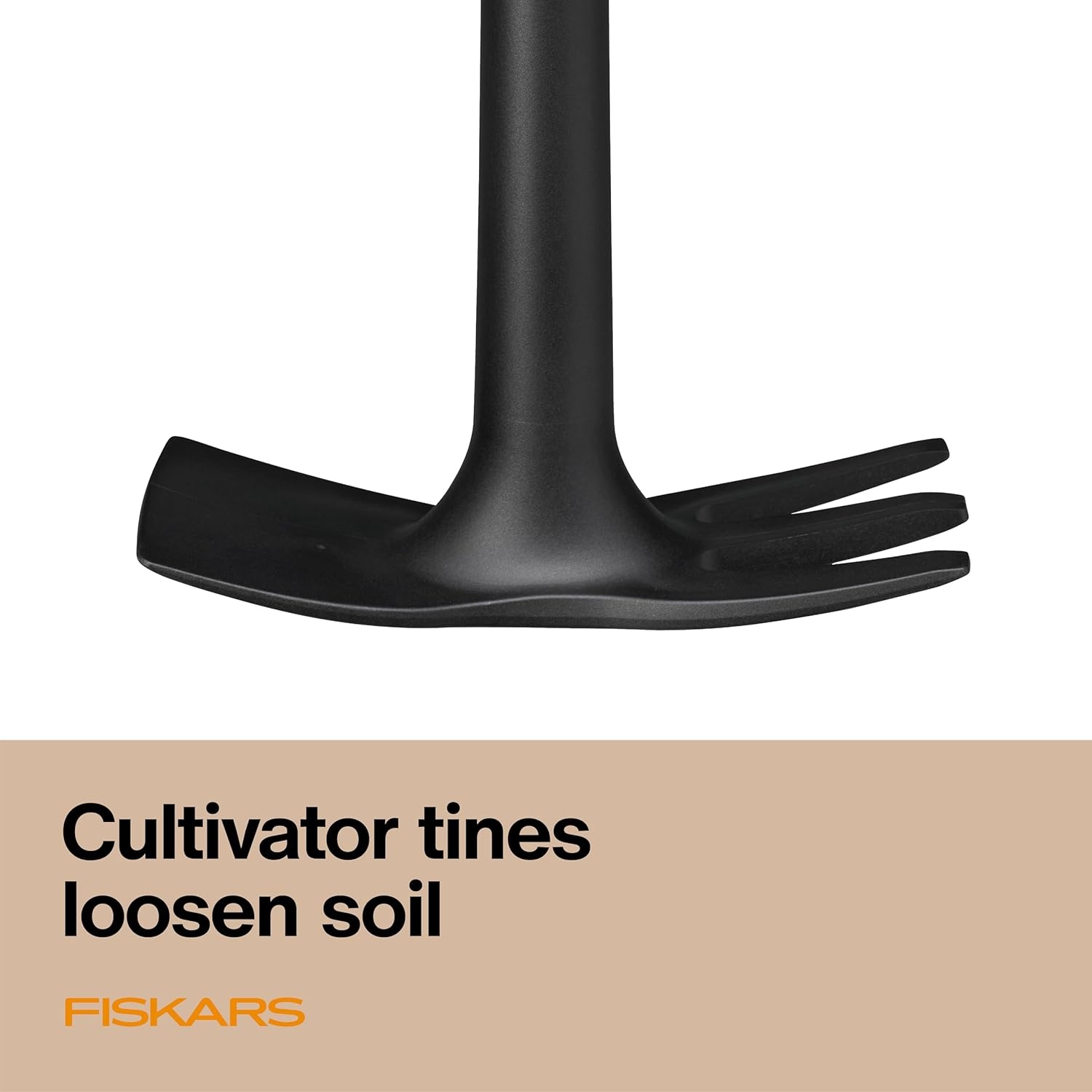 Fiskars Eco Cultivator Hoe with Dual-Function Design, Tapered Blade, Cultivator Tines, Ergonomic Handle, and UV-Resistant Build for Soil Care(Eco Cultivator Hoe)