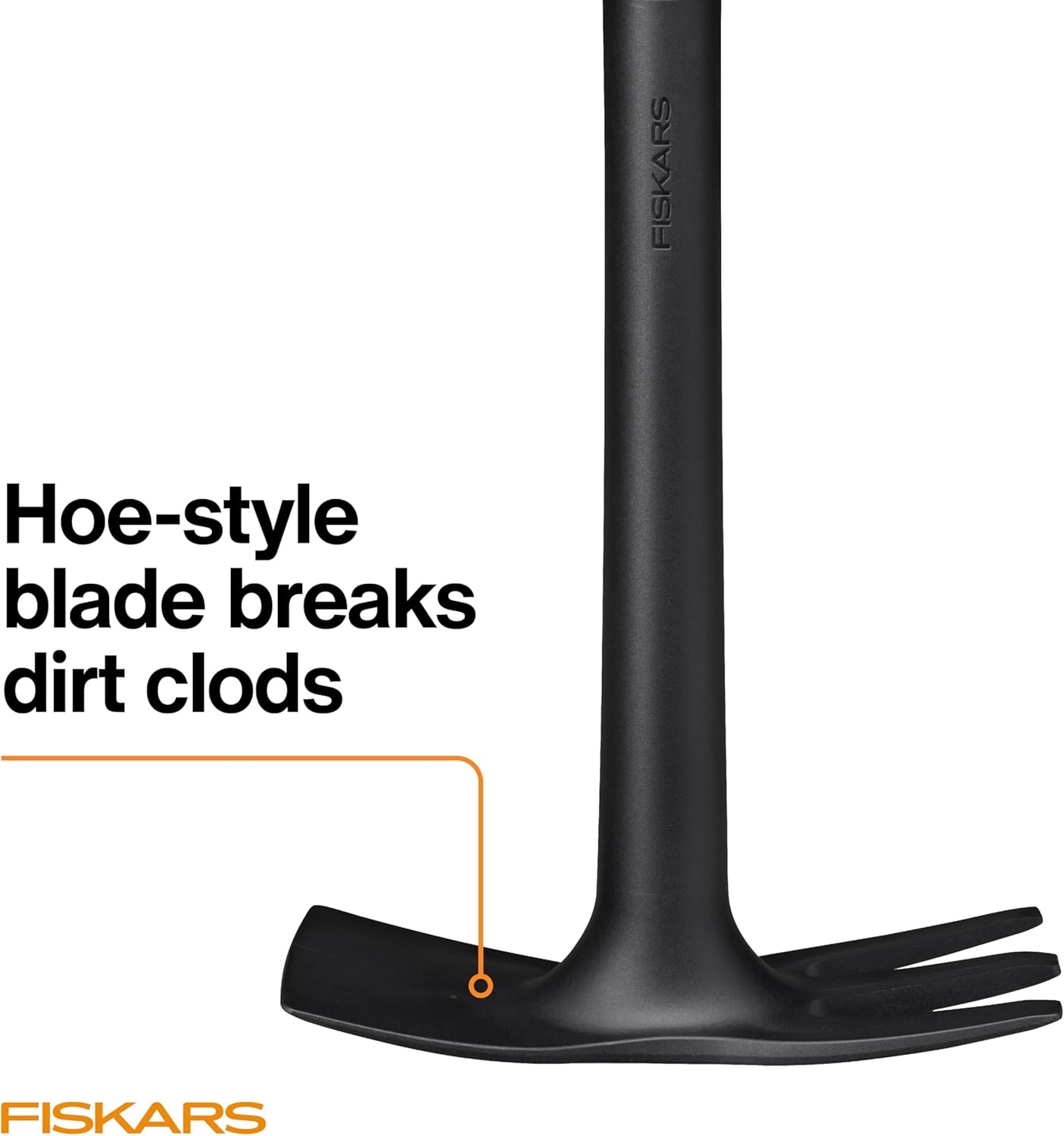 Fiskars Eco Cultivator Hoe with Dual-Function Design, Tapered Blade, Cultivator Tines, Ergonomic Handle, and UV-Resistant Build for Soil Care(Eco Cultivator Hoe)