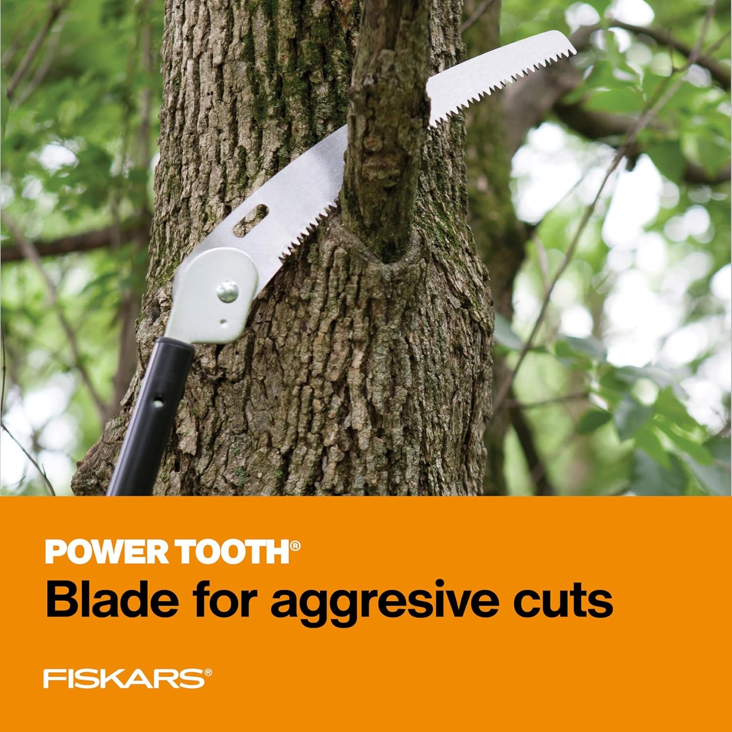 Fiskars 7ft-14ft Power-Lever Extendable Pole Saw and Tree Pruner, Lawn and Garden Tools, Black/Orange(3-8 ft Standard Saw)
