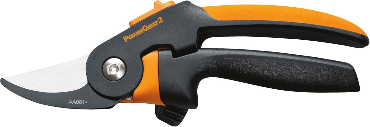 Fiskars DualAction Pruner – Hand Pruner with Two Cutting Modes, Bypass Garden Pruner for Stems and Branches up to 1″, Low-Friction Steel Blade, FiberComp Frame(PowerGear2 SoftGrip)