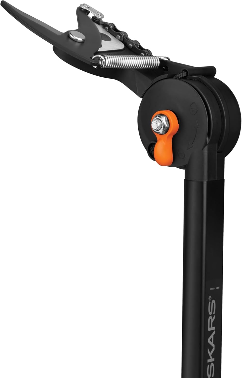 Fiskars 7ft-14ft Power-Lever Extendable Pole Saw and Tree Pruner, Lawn and Garden Tools, Black/Orange(5 ft Rope-Free Pruner)