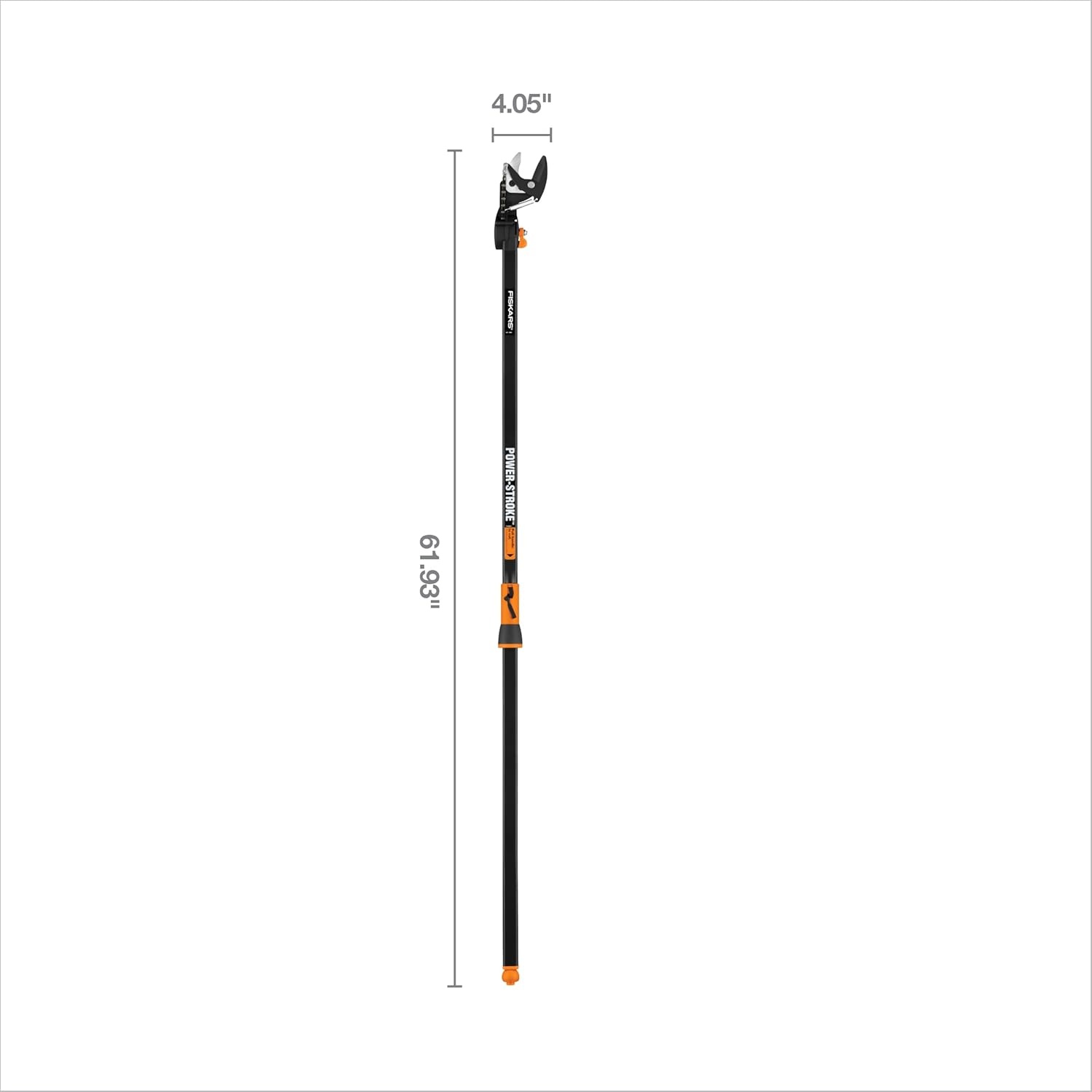 Fiskars 7ft-14ft Power-Lever Extendable Pole Saw and Tree Pruner, Lawn and Garden Tools, Black/Orange(5 ft Rope-Free Pruner)