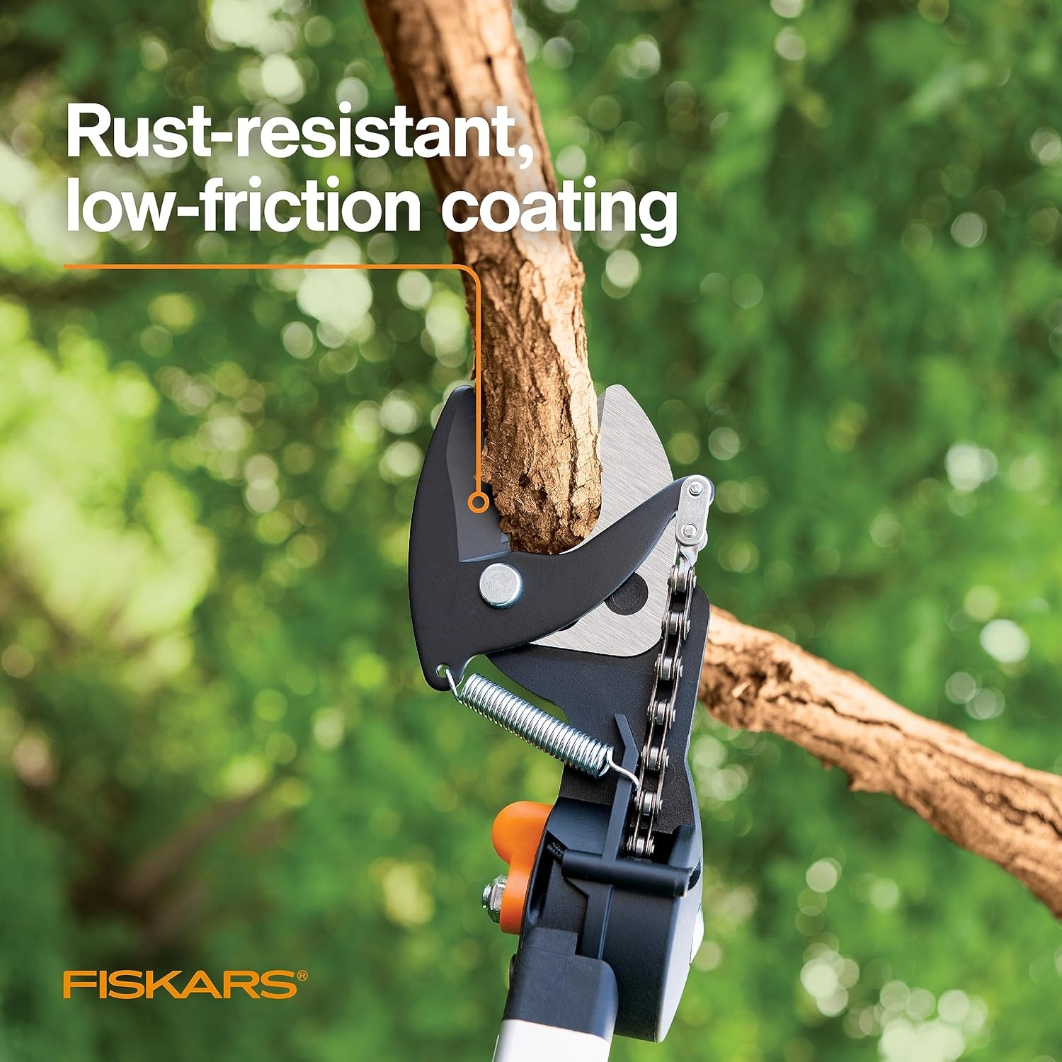 Fiskars 7–13 ft Extendable Tree Pruner, Telescoping Pole Pruner with 2 Cutting Modes for Fast & Powerful Cuts, Long Reach Tree Trimmer for High Branches & Tall Trees, Rotating Head, Garden & Yard Care(8-12 ft Rope-Free Saw & Pruner)