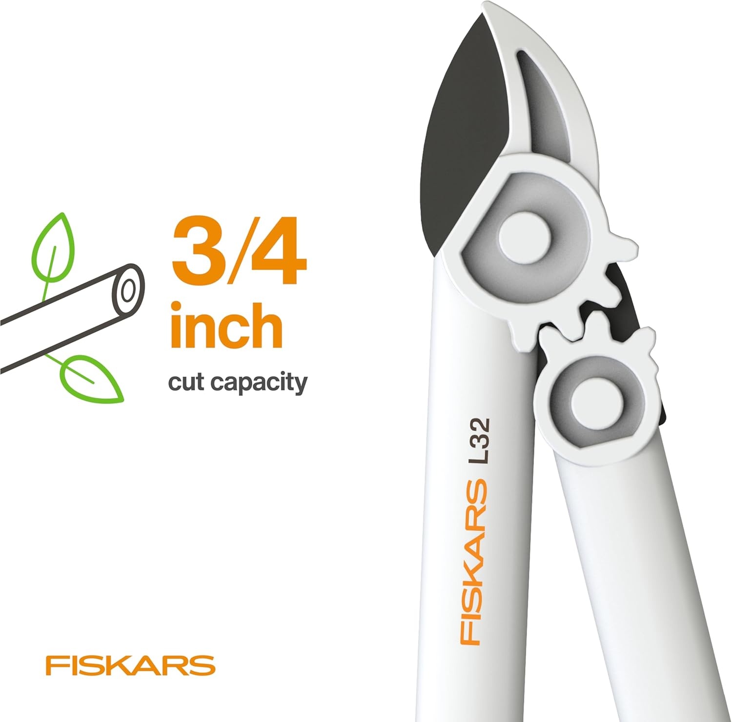 Fiskars PowerGear Lopper, Lightweight Anvil Garden Tool, White(Lopper)
