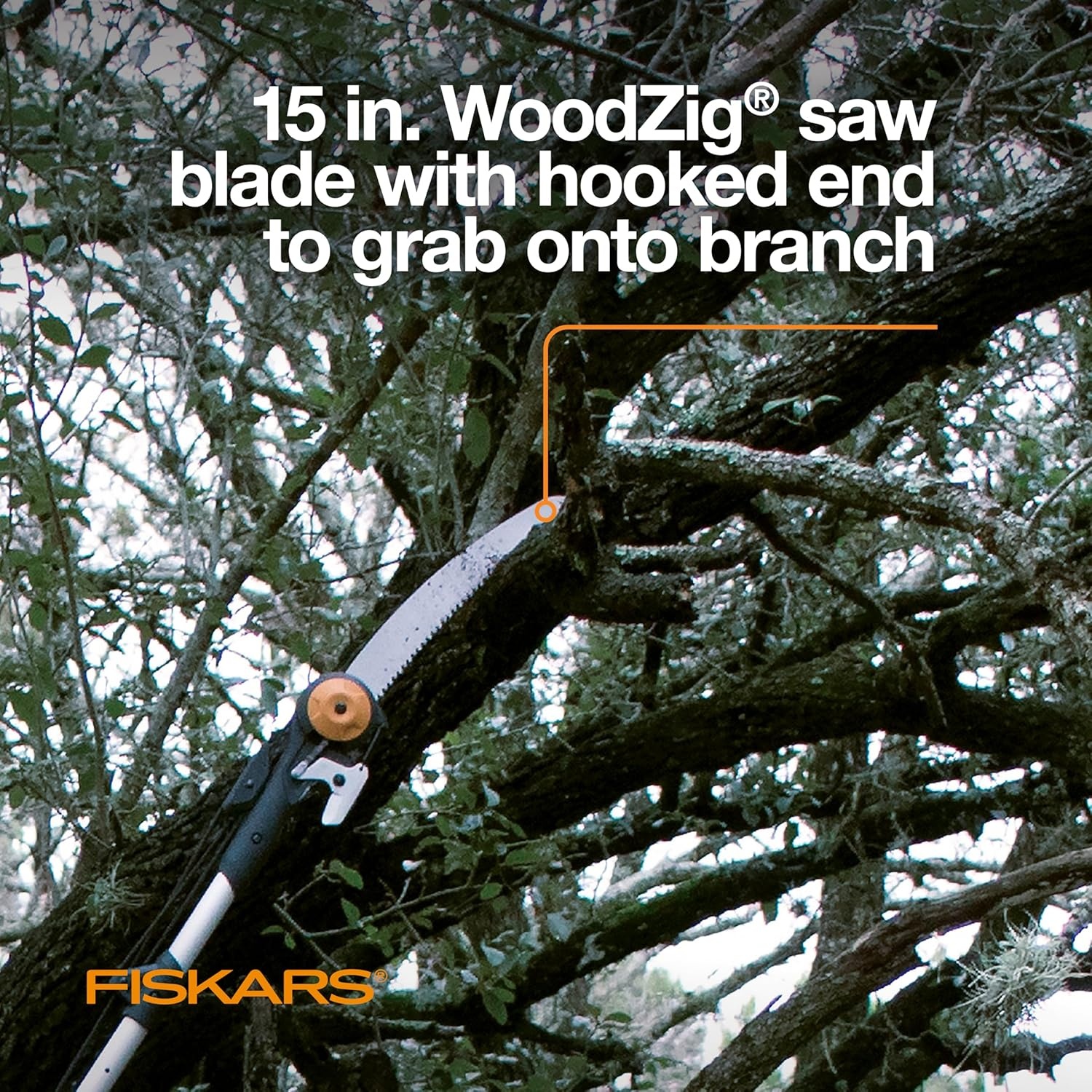Fiskars 7–13 ft Extendable Tree Pruner, Telescoping Pole Pruner with 2 Cutting Modes for Fast & Powerful Cuts, Long Reach Tree Trimmer for High Branches & Tall Trees, Rotating Head, Garden & Yard Care(7-16 ft Chain Drive Saw & Pruner)