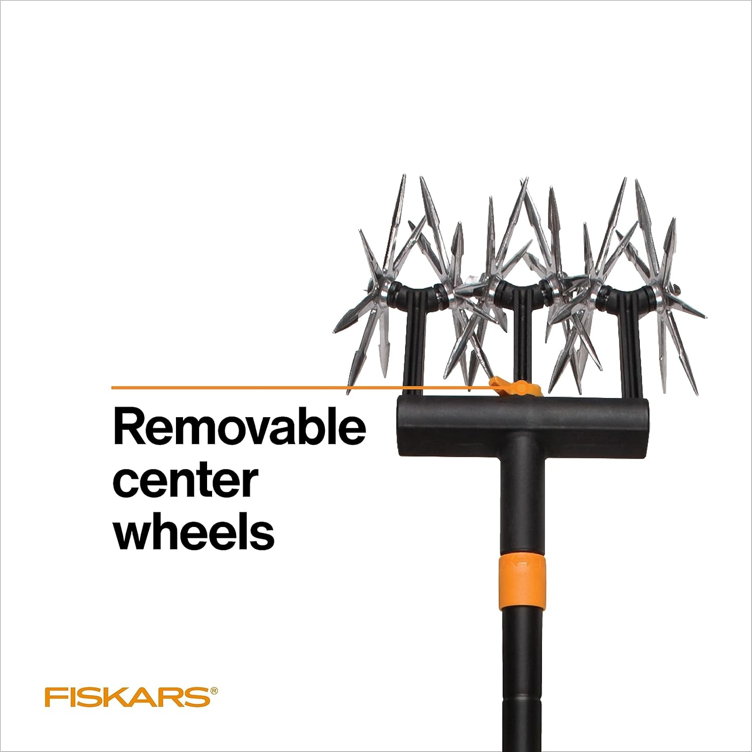 Fiskars 40″ Steel Tiller, Long Handle Hand Tiller for Gardening, Garden Tool(Rotary Cultivator)