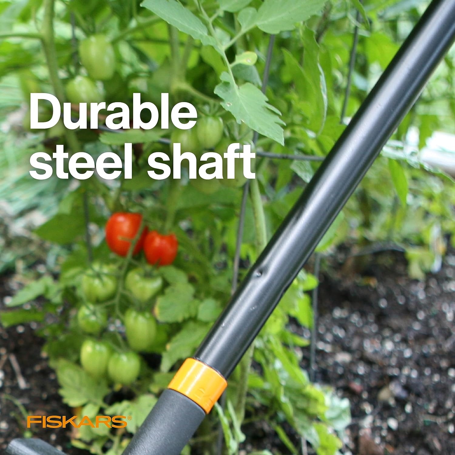 Fiskars 40″ Steel Tiller, Long Handle Hand Tiller for Gardening, Garden Tool(Rotary Cultivator)