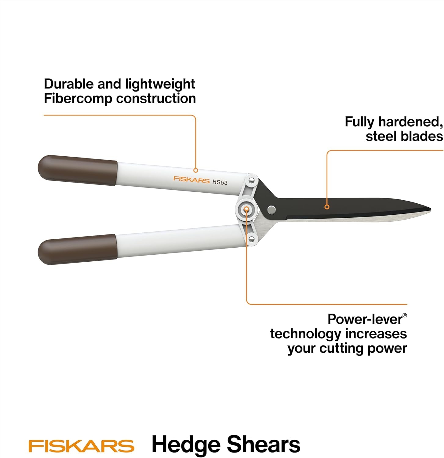 Fiskars PowerGear Lopper, Lightweight Anvil Garden Tool, White(Hedge Shears)