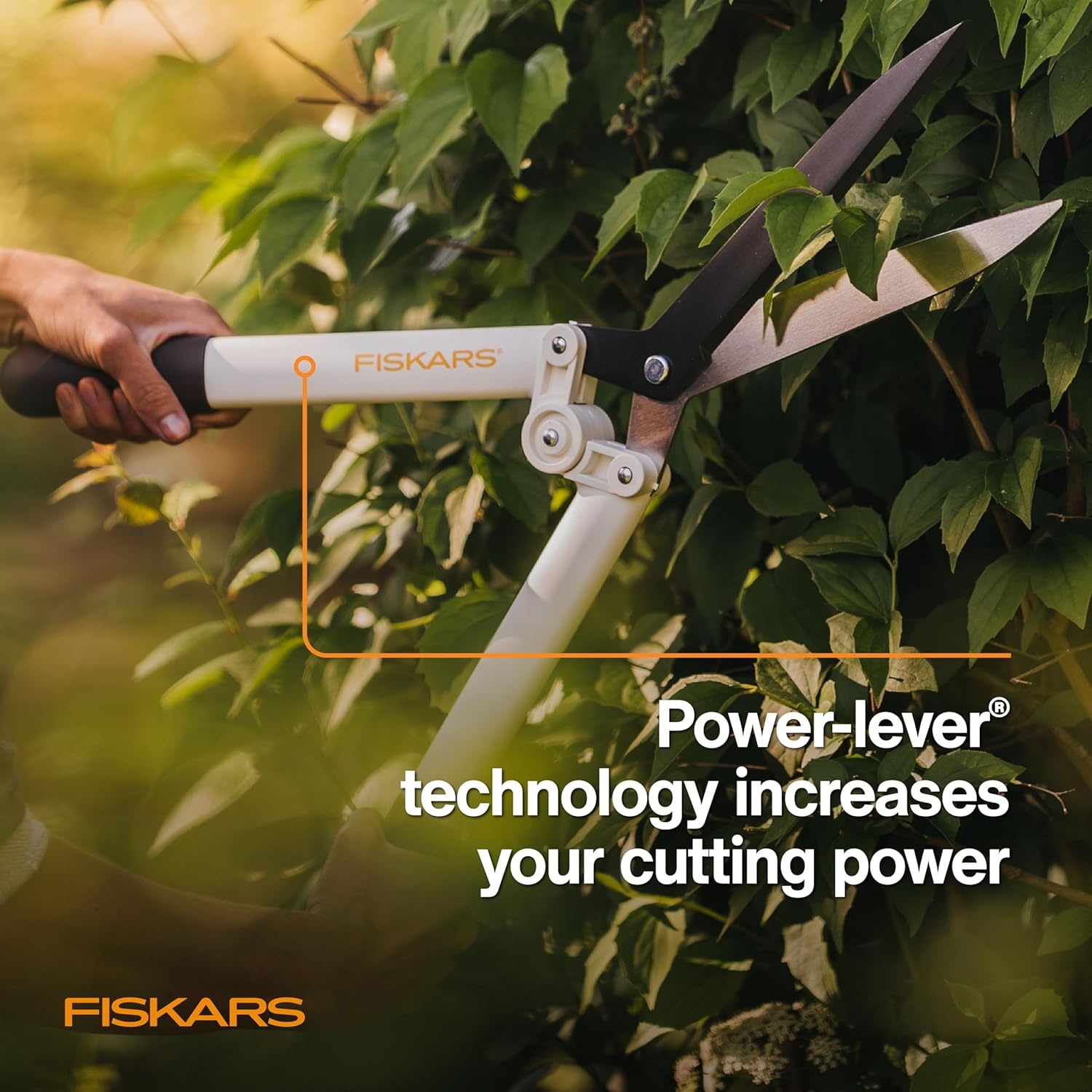 Fiskars PowerGear Lopper, Lightweight Anvil Garden Tool, White(Hedge Shears)