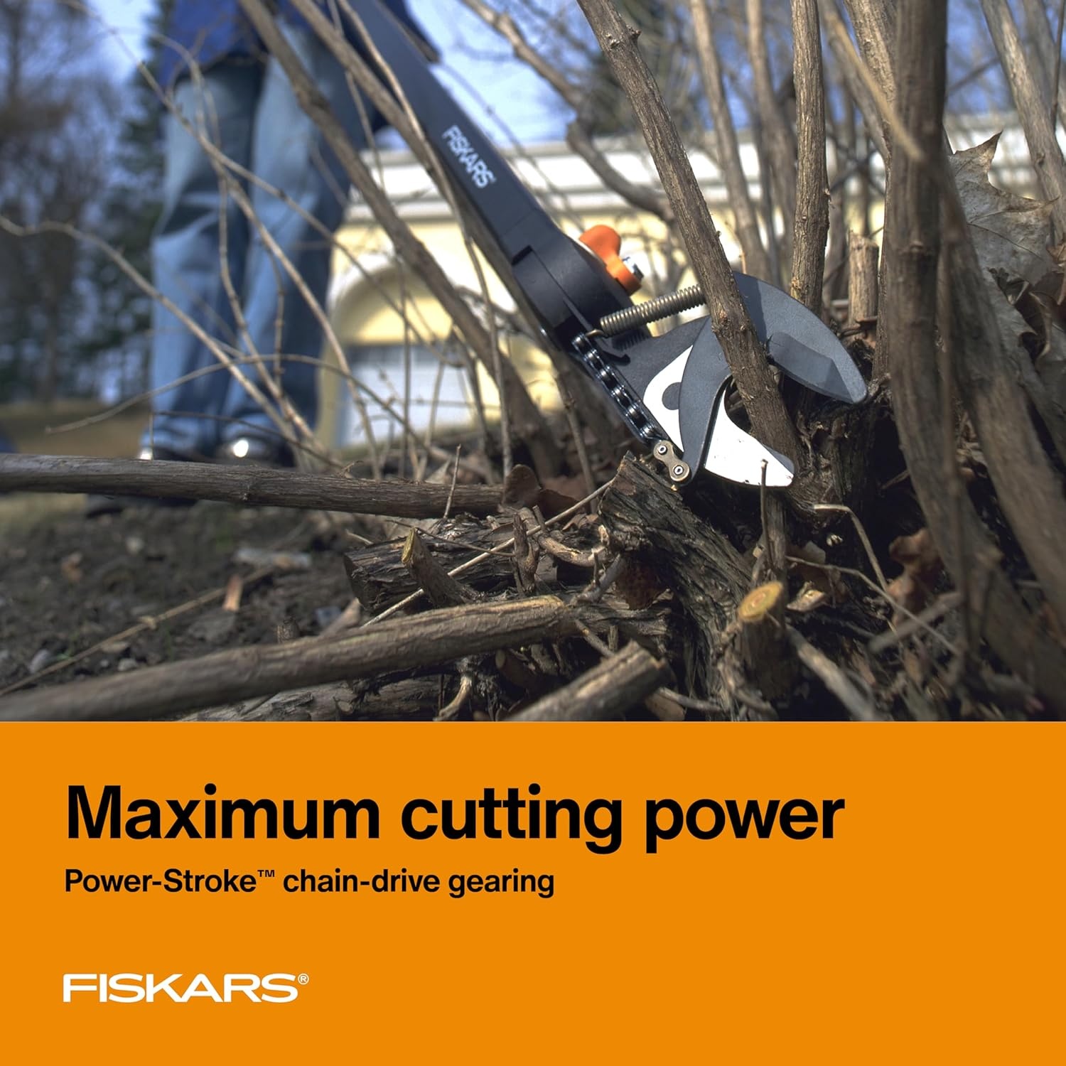 Fiskars 7–13 ft Extendable Tree Pruner, Telescoping Pole Pruner with 2 Cutting Modes for Fast & Powerful Cuts, Long Reach Tree Trimmer for High Branches & Tall Trees, Rotating Head, Garden & Yard Care(5 ft Rope-Free Pruner)