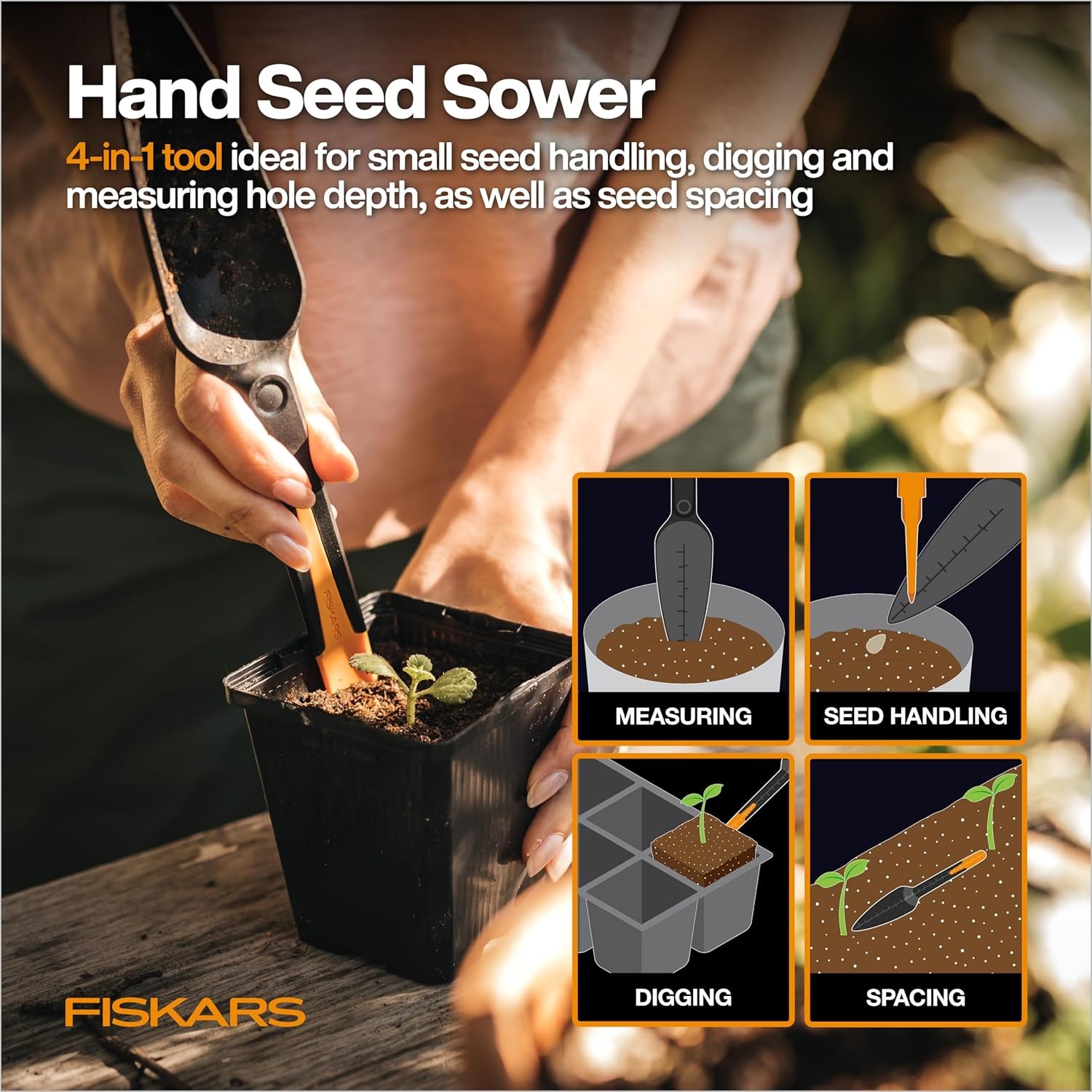 Fiskars 340110-1001 Seed Planting Trowel, Black