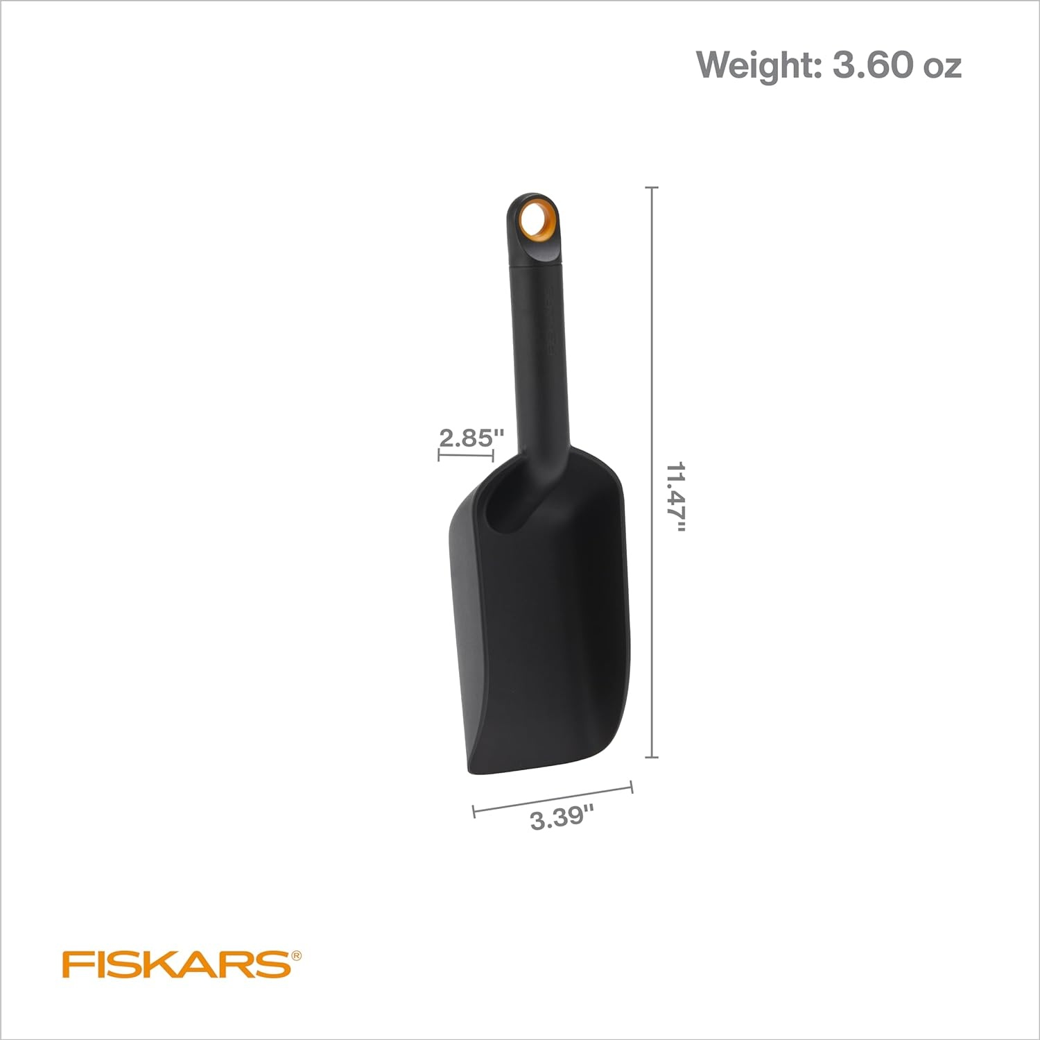 Fiskars Planting Soil Scoop & Brush Set, Dual-Sided Tool for Indoor Digging & Cleanup, Narrow Rigid End & Flexible Dustpan for Potting, Soft Bristles Sweep Debris, Recycled Plastic(Soil Scoop)