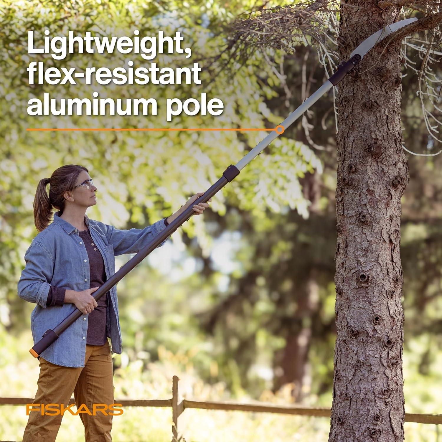 Fiskars XtendControl 3-6 ft Extension Pole, Durable Aluminum Construction, Compatible with XtendControl Snap-Fit Components for Garden & Yard Tools