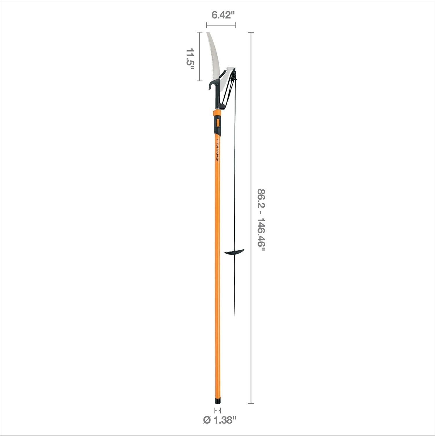 Fiskars 7–13 ft Extendable Tree Pruner, Telescoping Pole Pruner with 2 Cutting Modes for Fast & Powerful Cuts, Long Reach Tree Trimmer for High Branches & Tall Trees, Rotating Head, Garden & Yard Care(Pole Saw & Pruner Standard)