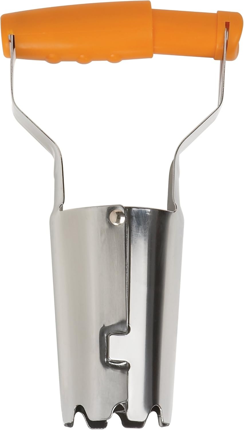 Fiskars Bulb Planter, Spring-Loaded Handle for Easy Bulb Planting, Depth Gradation Marks for Accurate Planting in Tough Soil, Rust-Resistant Steel Garden Tool, 2.25″ Diameter Hand Tool