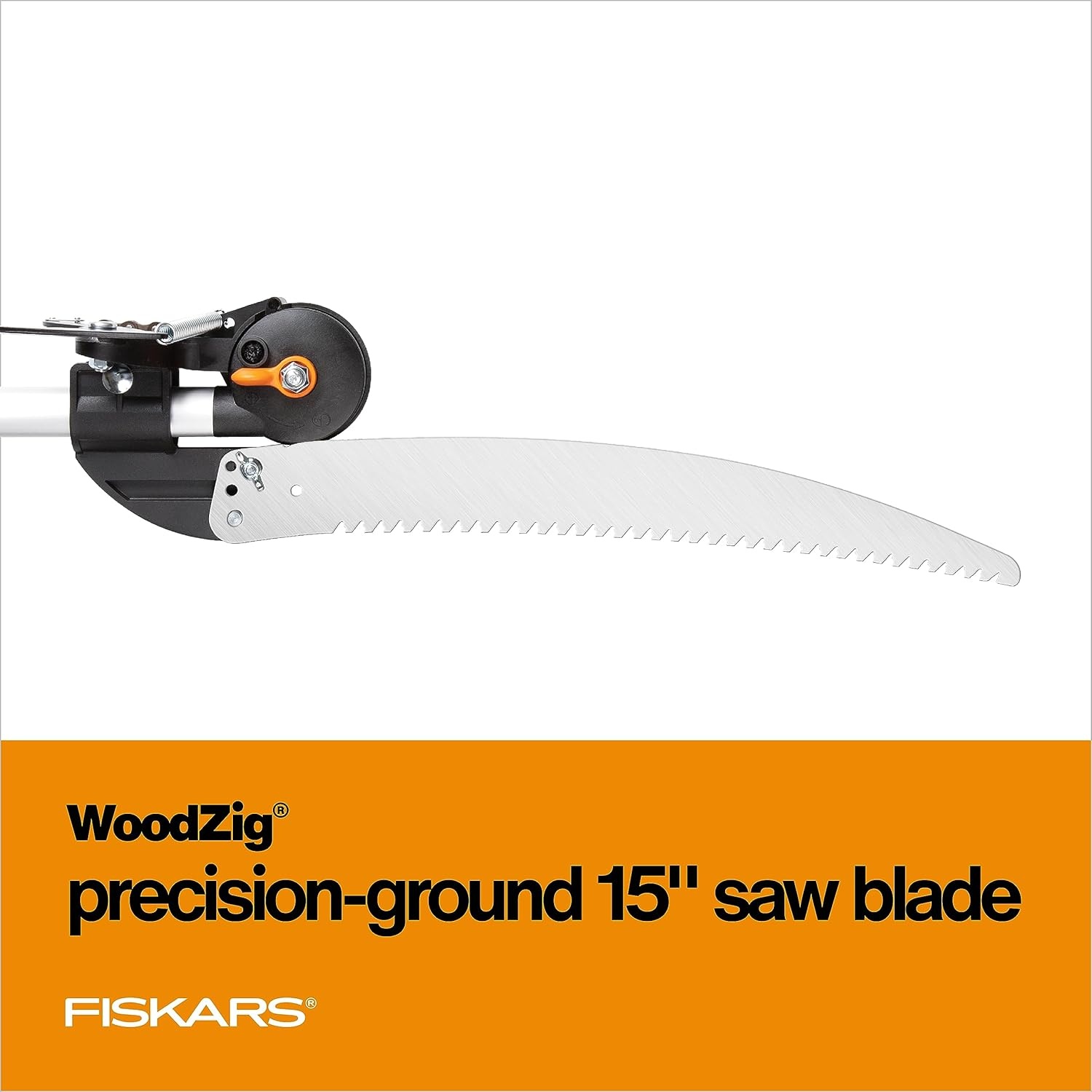 Fiskars 7ft-14ft Power-Lever Extendable Pole Saw and Tree Pruner, Lawn and Garden Tools, Black/Orange(8-12 ft Rope-Free Saw & Pruner)