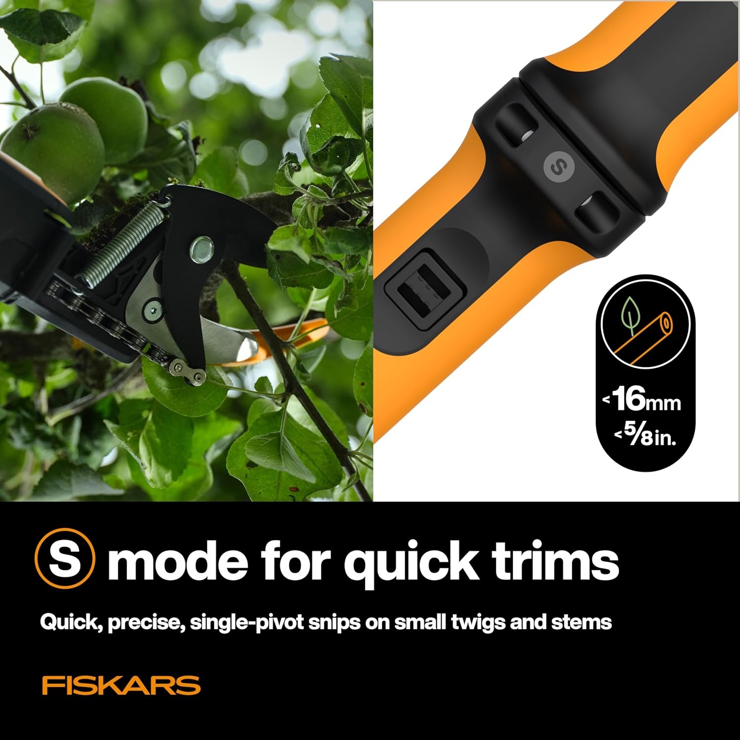 Fiskars 7ft-14ft Power-Lever Extendable Pole Saw and Tree Pruner, Lawn and Garden Tools, Black/Orange(8-13 ft DualAction)