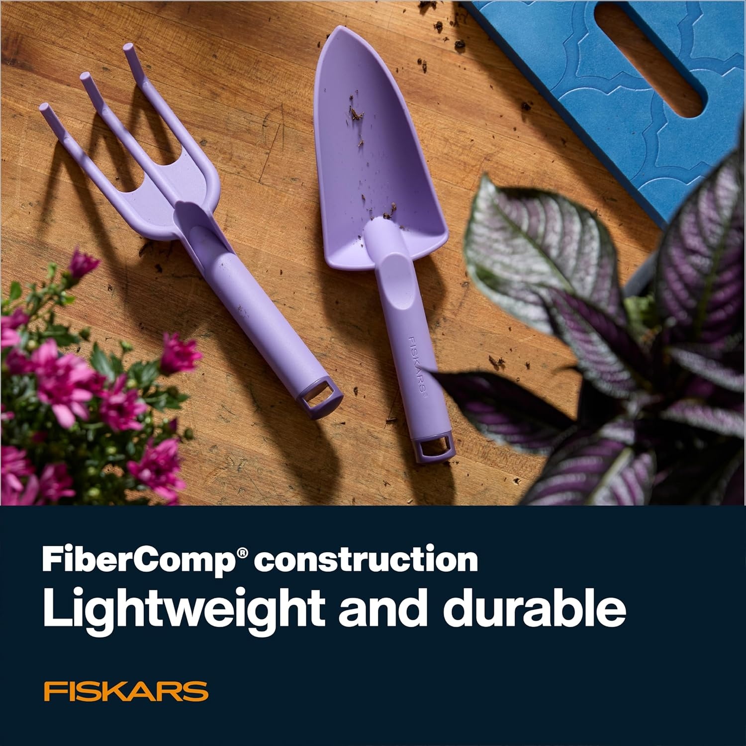 Fiskars 2-Piece Pruning & Veggie Shears Set, Explore Collection Garden Tool Kit, Bypass Pruner for Light Trimming, Vegetable Shears with Serrated Stainless Steel Blades for Harvesting Flowers & Herbs(Knee Pad  Trowel & Cultivator Set)