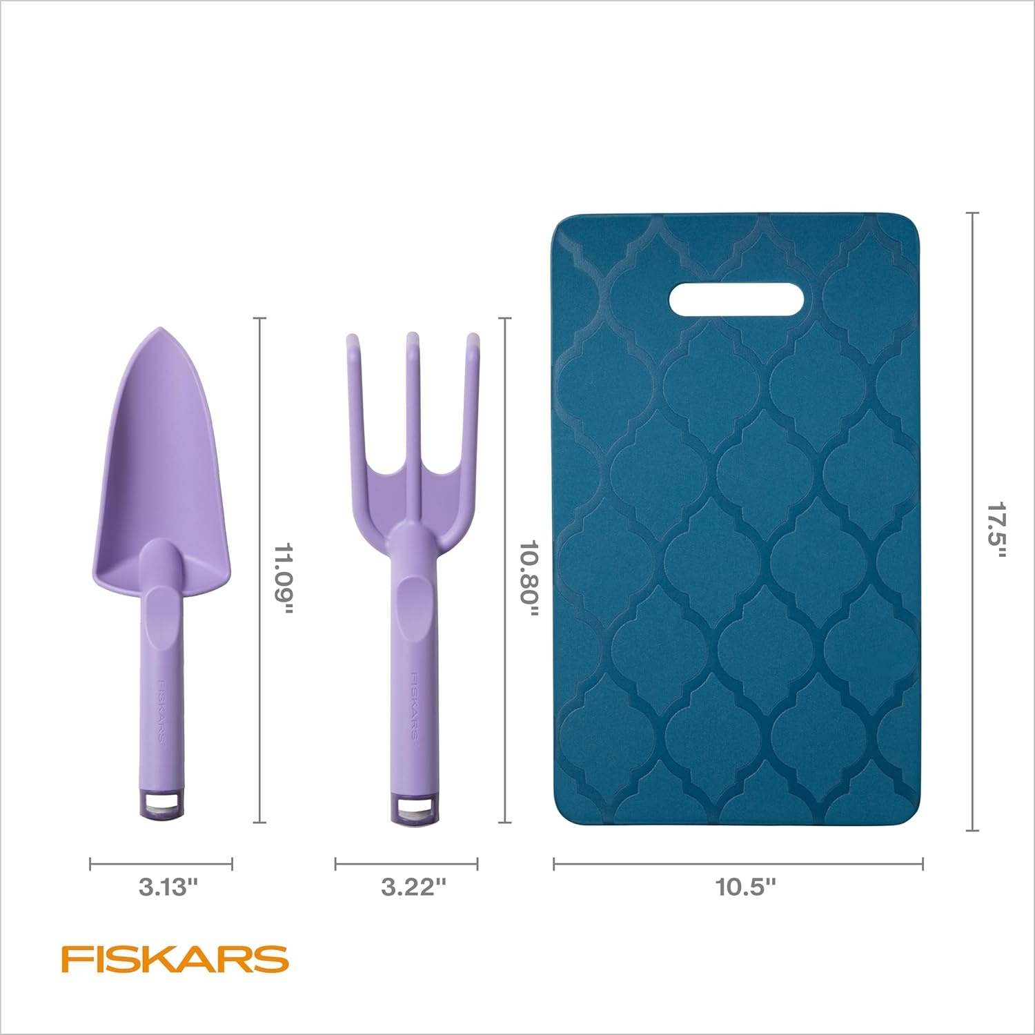 Fiskars 2-Piece Pruning & Veggie Shears Set, Explore Collection Garden Tool Kit, Bypass Pruner for Light Trimming, Vegetable Shears with Serrated Stainless Steel Blades for Harvesting Flowers & Herbs(Knee Pad  Trowel & Cultivator Set)