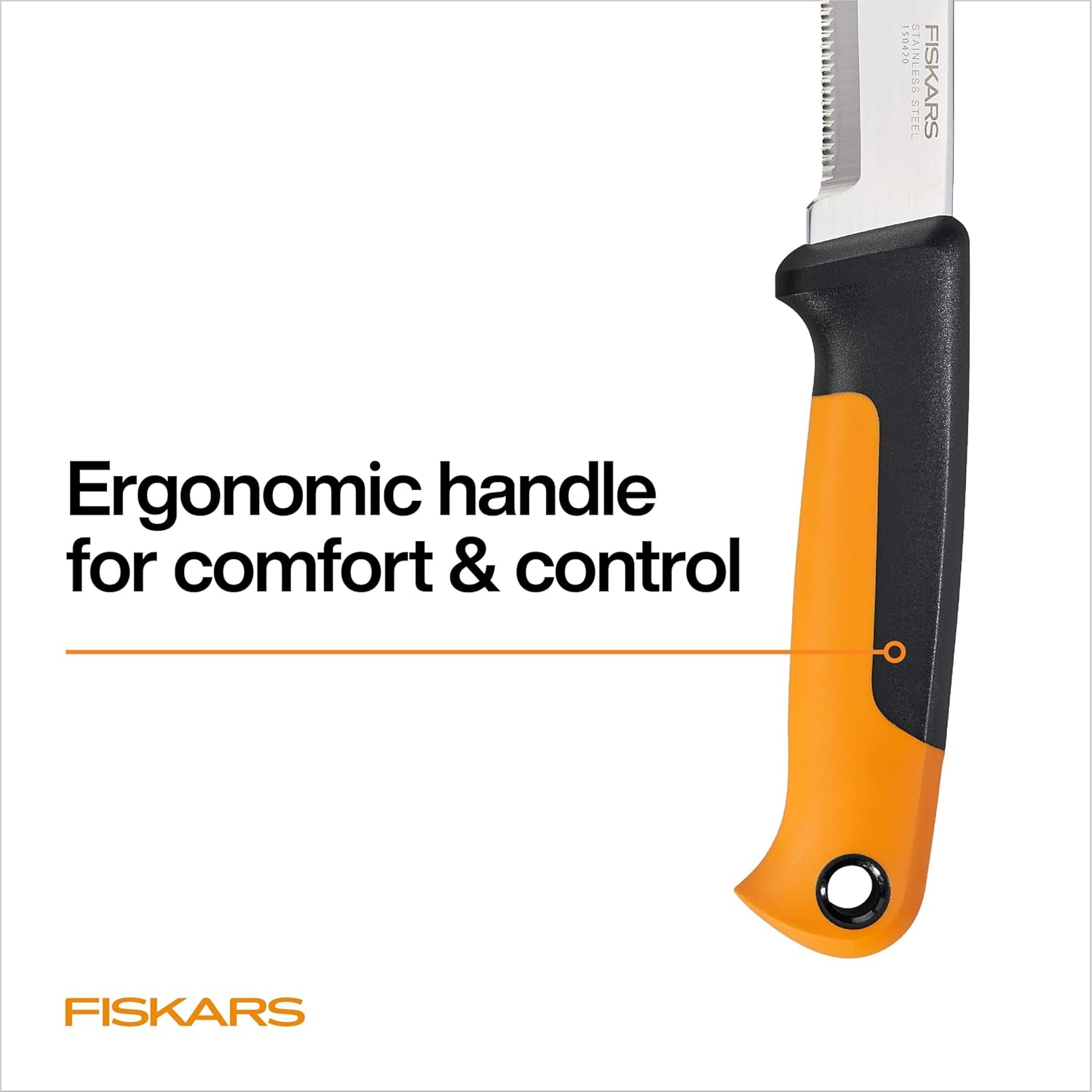 Fiskars Hori Hori Garden Knife with Sheath, Multi-Purpose Heavy Duty Gardening Hand Tool for Weeding, Planting, Digging with Hanging Hole(6″)