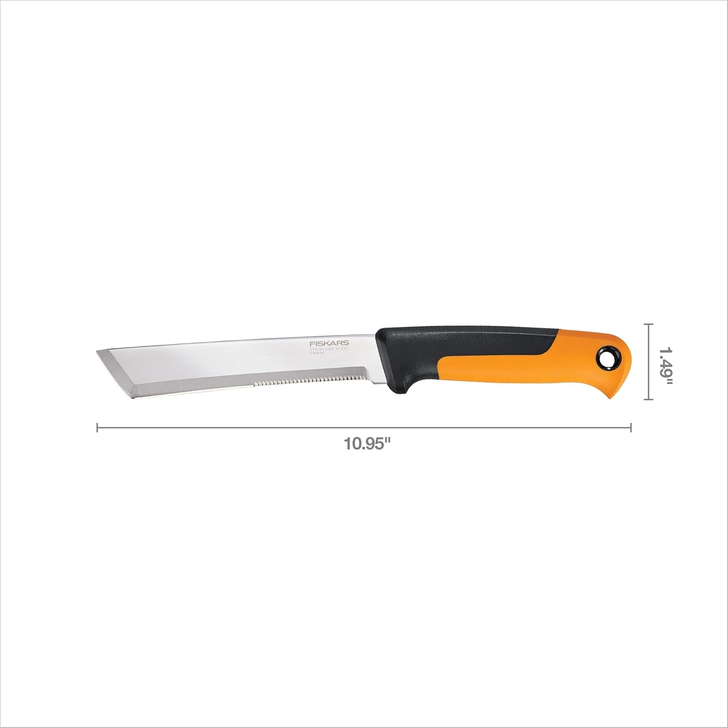 Fiskars Hori Hori Garden Knife with Sheath, Multi-Purpose Heavy Duty Gardening Hand Tool for Weeding, Planting, Digging with Hanging Hole(6″)