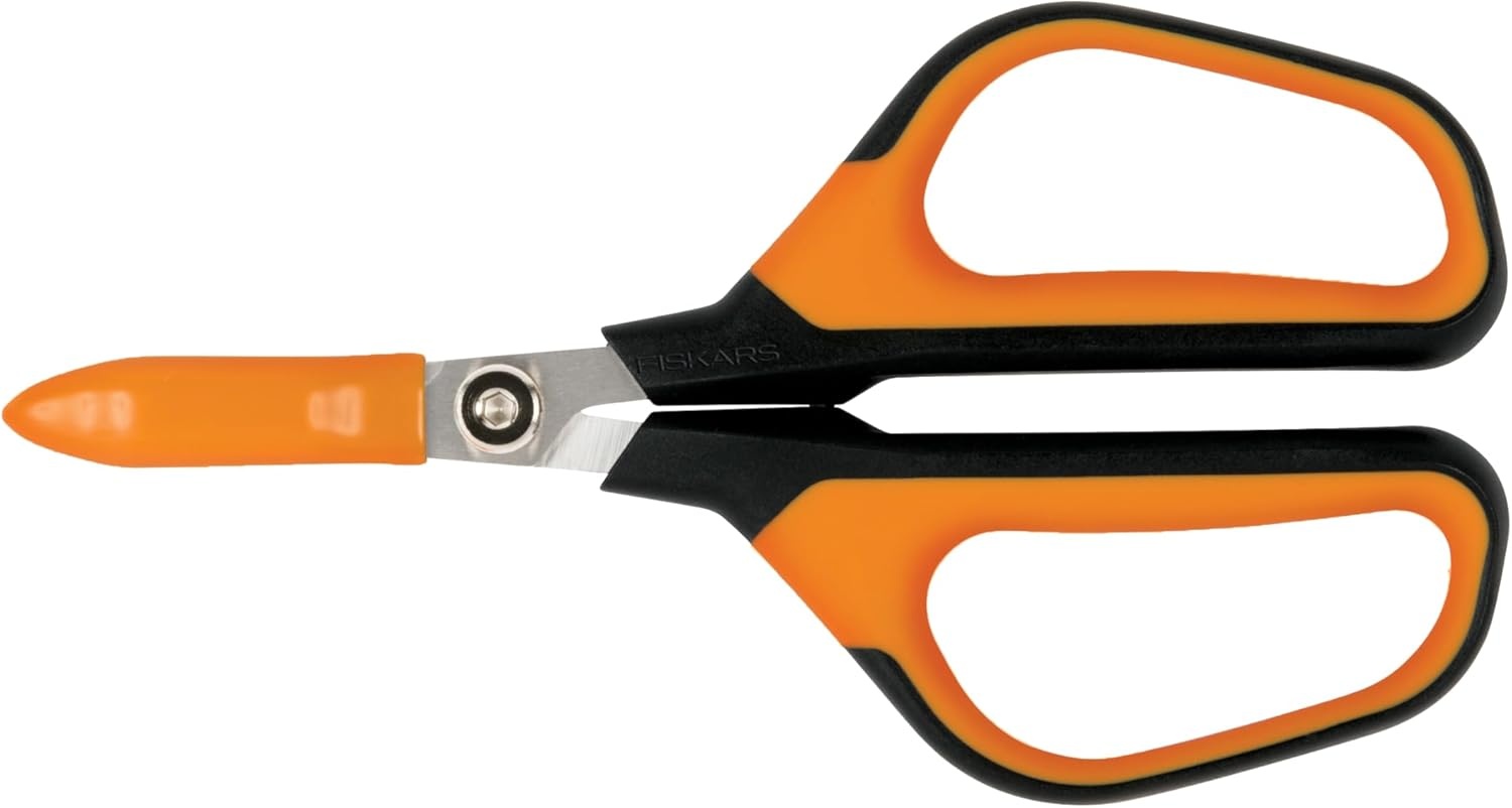 Fiskars 6″ Pruning Scissors for Flowers, Buds, Weeds and Small Plants, Garden Snips with Resin Resistant Nonstick Stainless Steel Blades, Gardening Trimmers with Comfortable Handle(Pruning Shears (Comfort Loop Handles))