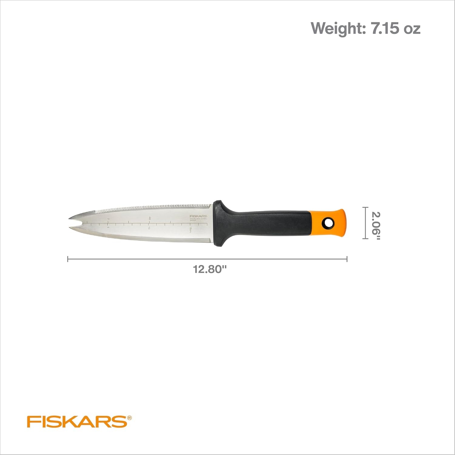 Fiskars Hori Hori Garden Knife with Sheath, Multi-Purpose Heavy Duty Gardening Hand Tool for Weeding, Planting, Digging with Hanging Hole(15.9″)