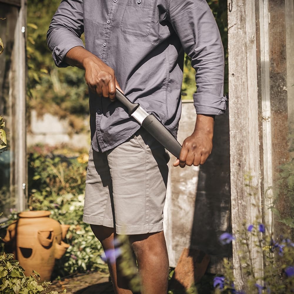 Fiskars Hori Hori Garden Knife with Sheath, Multi-Purpose Heavy Duty Gardening Hand Tool for Weeding, Planting, Digging with Hanging Hole(15.9″)