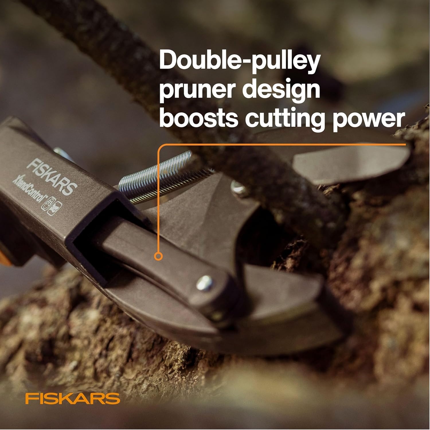 Fiskars XtendControl Pruning Head and Cord Reel with Linear Double-Pulley System, Quick-Adjust Pull-Cord Handle, Compatible with XtendControl Extension Poles (Pole Not Included)