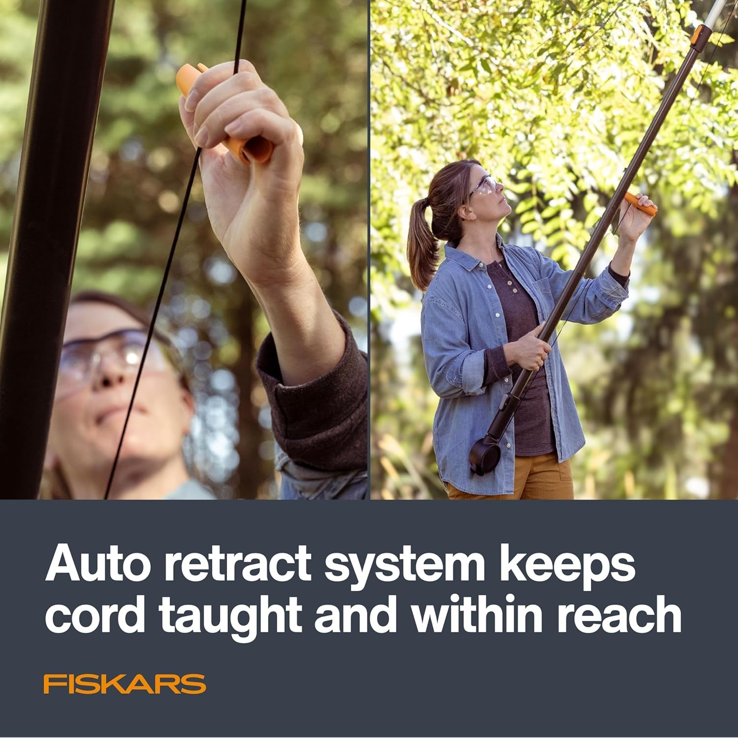 Fiskars XtendControl Pruning Head and Cord Reel with Linear Double-Pulley System, Quick-Adjust Pull-Cord Handle, Compatible with XtendControl Extension Poles (Pole Not Included)