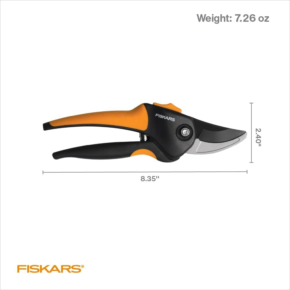 Fiskars DualAction Pruner – Hand Pruner with Two Cutting Modes, Bypass Garden Pruner for Stems and Branches up to 1″, Low-Friction Steel Blade, FiberComp Frame(SoftGrip)
