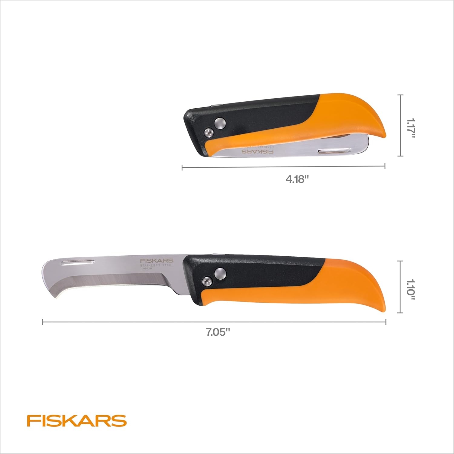 Fiskars Hori Hori Garden Knife with Sheath, Multi-Purpose Heavy Duty Gardening Hand Tool for Weeding, Planting, Digging with Hanging Hole(3″)