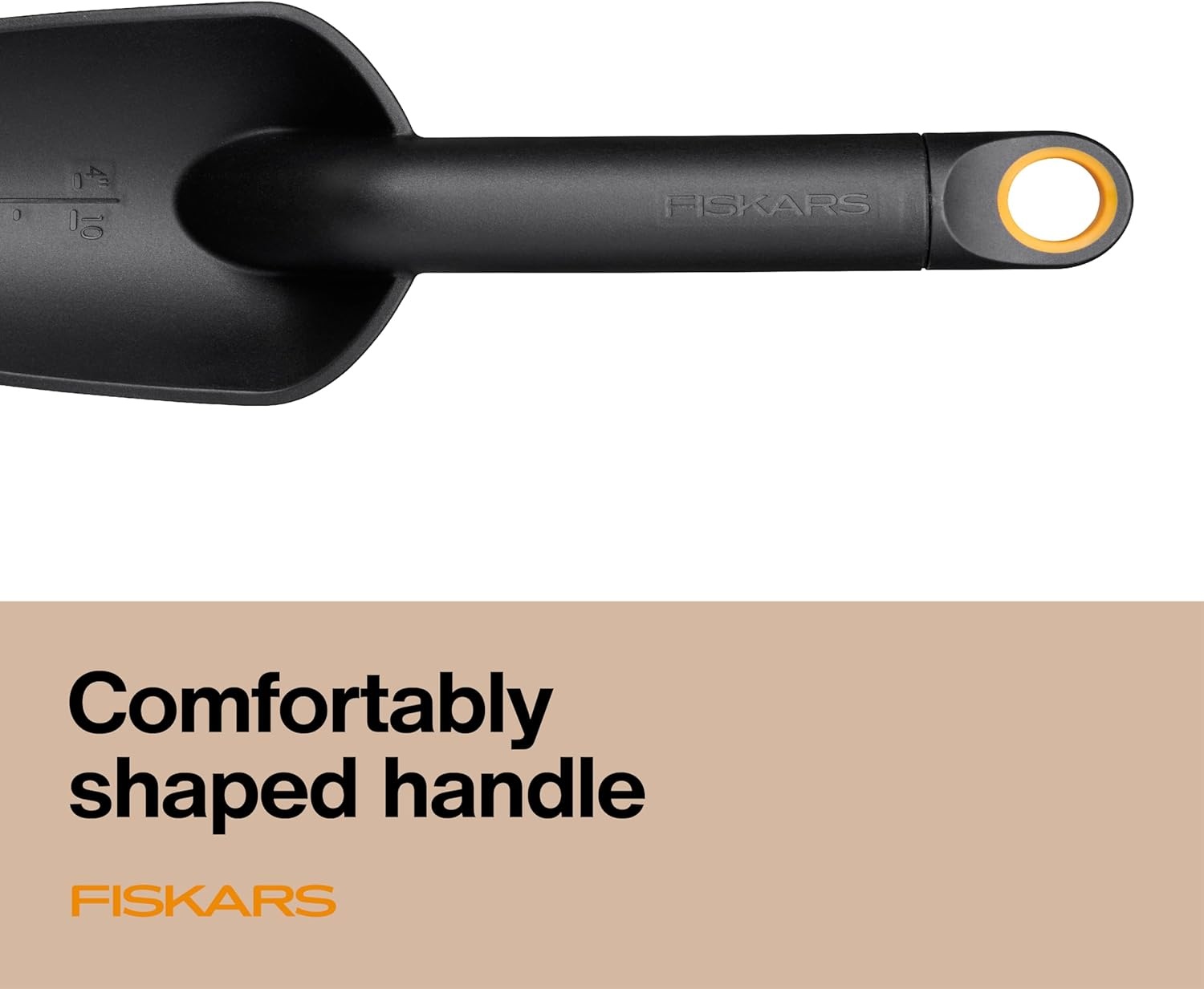 Fiskars Eco Cultivator Hoe with Dual-Function Design, Tapered Blade, Cultivator Tines, Ergonomic Handle, and UV-Resistant Build for Soil Care(Eco Trowel)