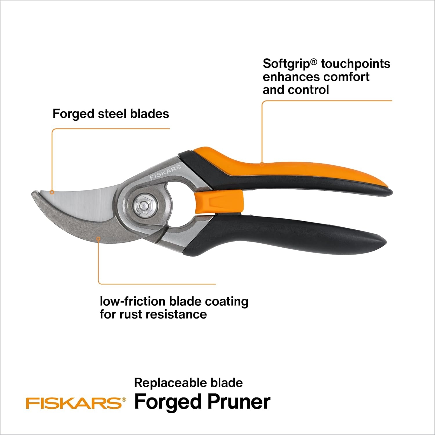 Fiskars 2-Piece Pruning & Veggie Shears Set, Explore Collection Garden Tool Kit, Bypass Pruner for Light Trimming, Vegetable Shears with Serrated Stainless Steel Blades for Harvesting Flowers & Herbs(Forged Pruner)
