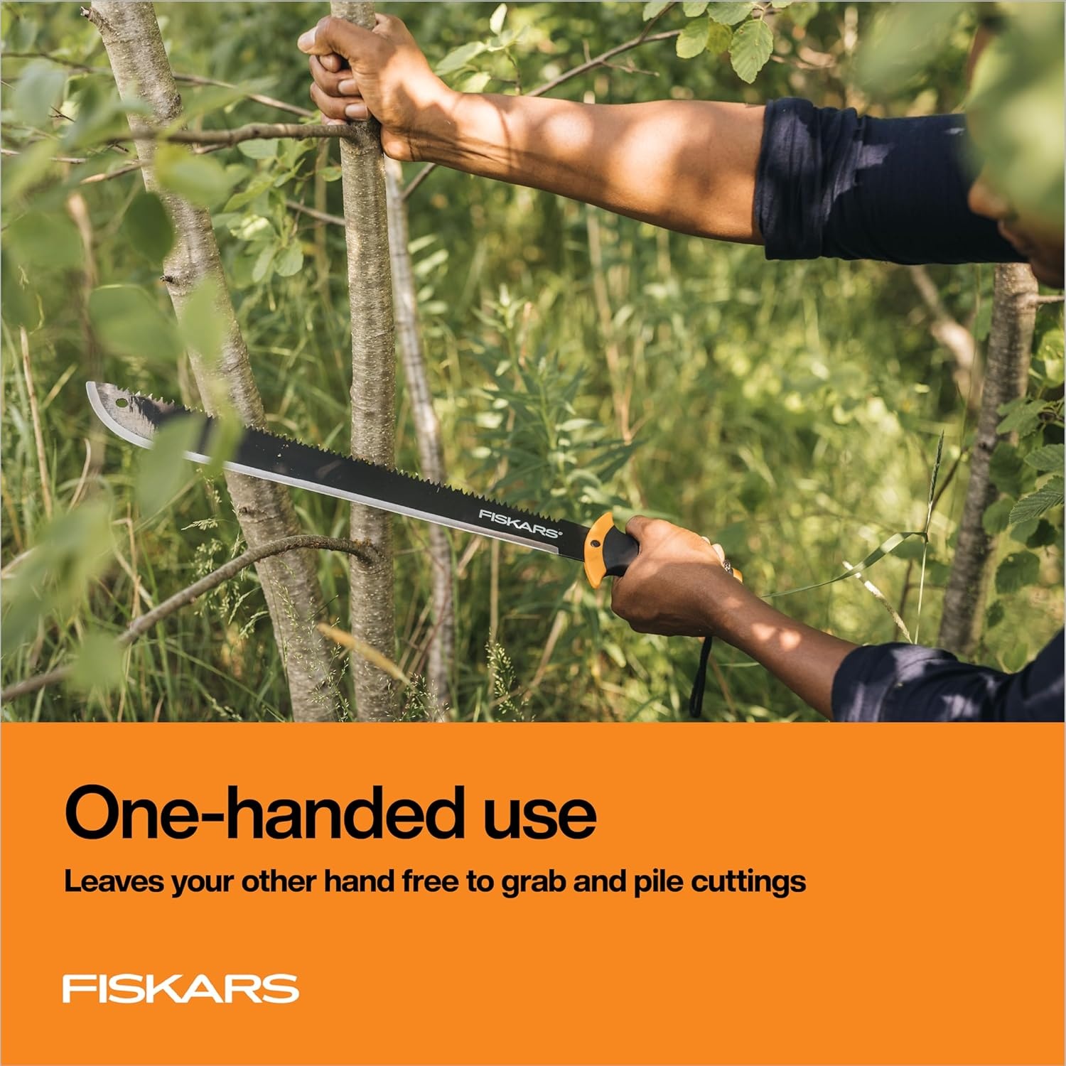 Fiskars Machete Saw, Gifts for Dad, Tempered Steel Blade and Lanyard, 18″, Black