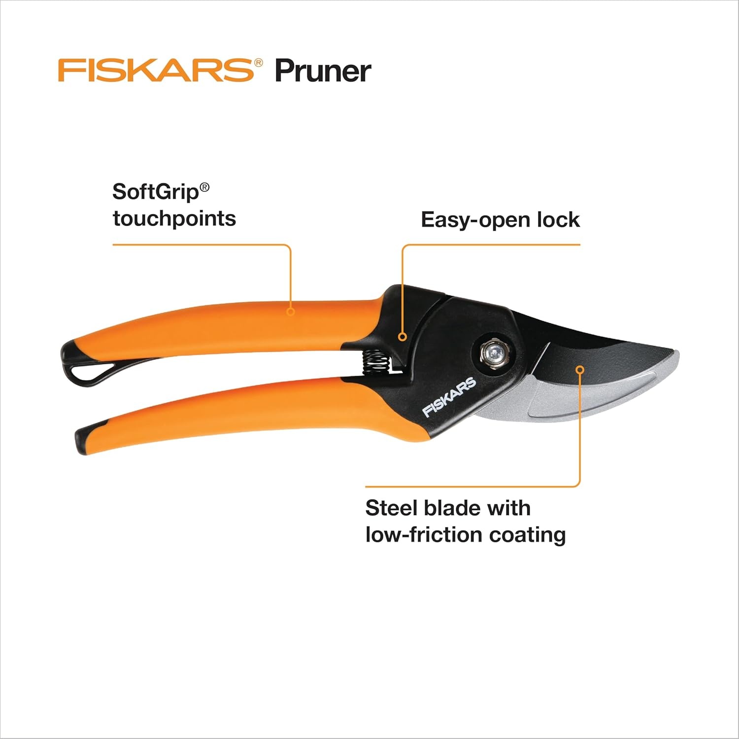 Fiskars 2-Piece Pruning & Veggie Shears Set, Explore Collection Garden Tool Kit, Bypass Pruner for Light Trimming, Vegetable Shears with Serrated Stainless Steel Blades for Harvesting Flowers & Herbs(Soft Grip Pruner)