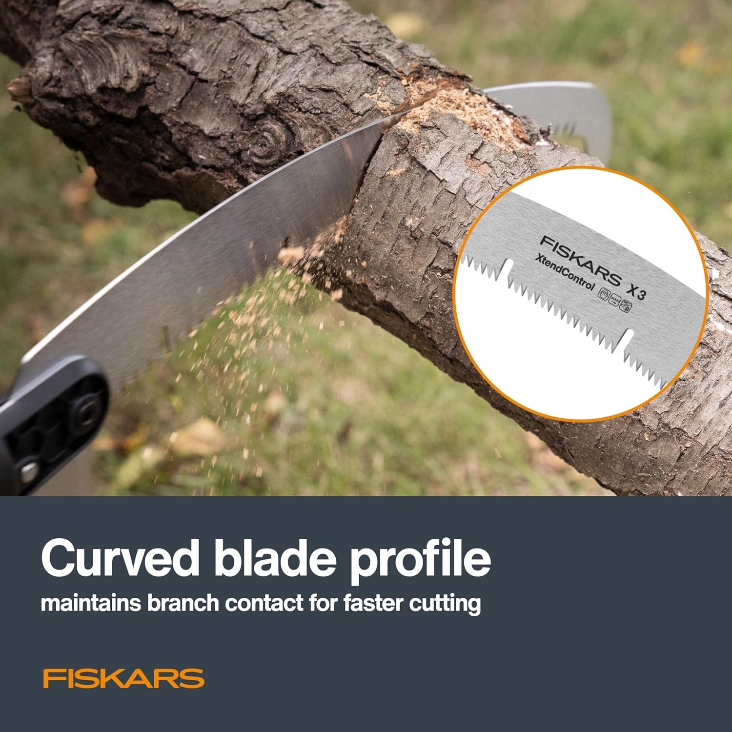 Fiskars XtendControl X3 Double-Hooked Replacement Saw Blade, Triple-Ground Tooth Profile for Fast Branch Cutting, Hardened Teeth for Long-Lasting Sharpness