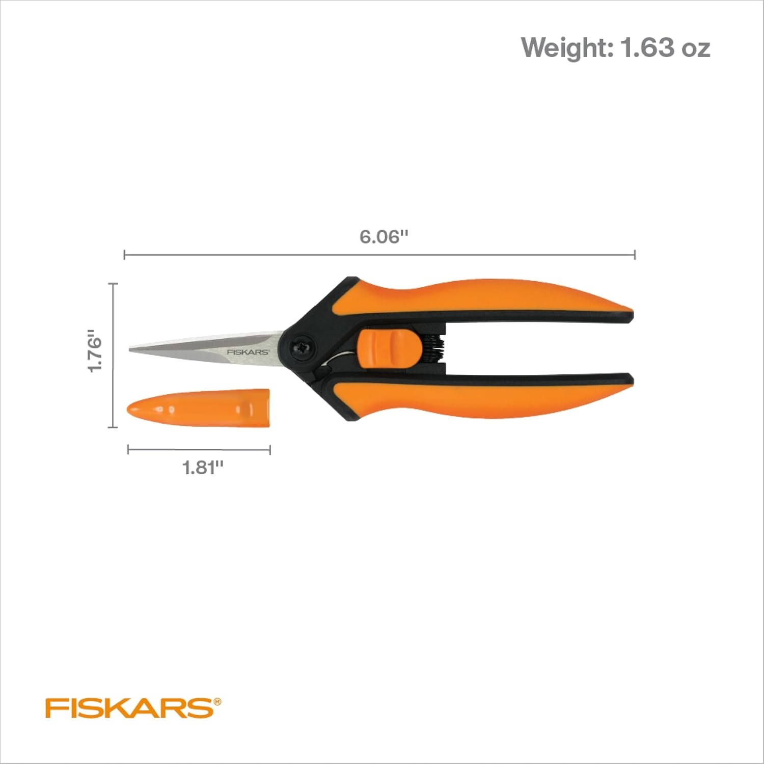 Fiskars 6″ Pruning Scissors for Flowers, Buds, Weeds and Small Plants, Garden Snips with Resin Resistant Nonstick Stainless Steel Blades, Gardening Trimmers with Comfortable Handle(Pruning Snips)