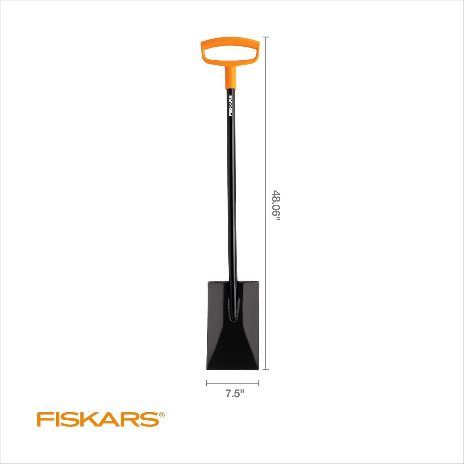 Fiskars 46″ Spade Garden Shovel, Steel Flat Spade with Ergonomic D-Handle, Sharp Blade Square Shovel for Lawn Edging, Digging, Heavy Duty Yard Tool, Easy Cuts in Grass and Turf