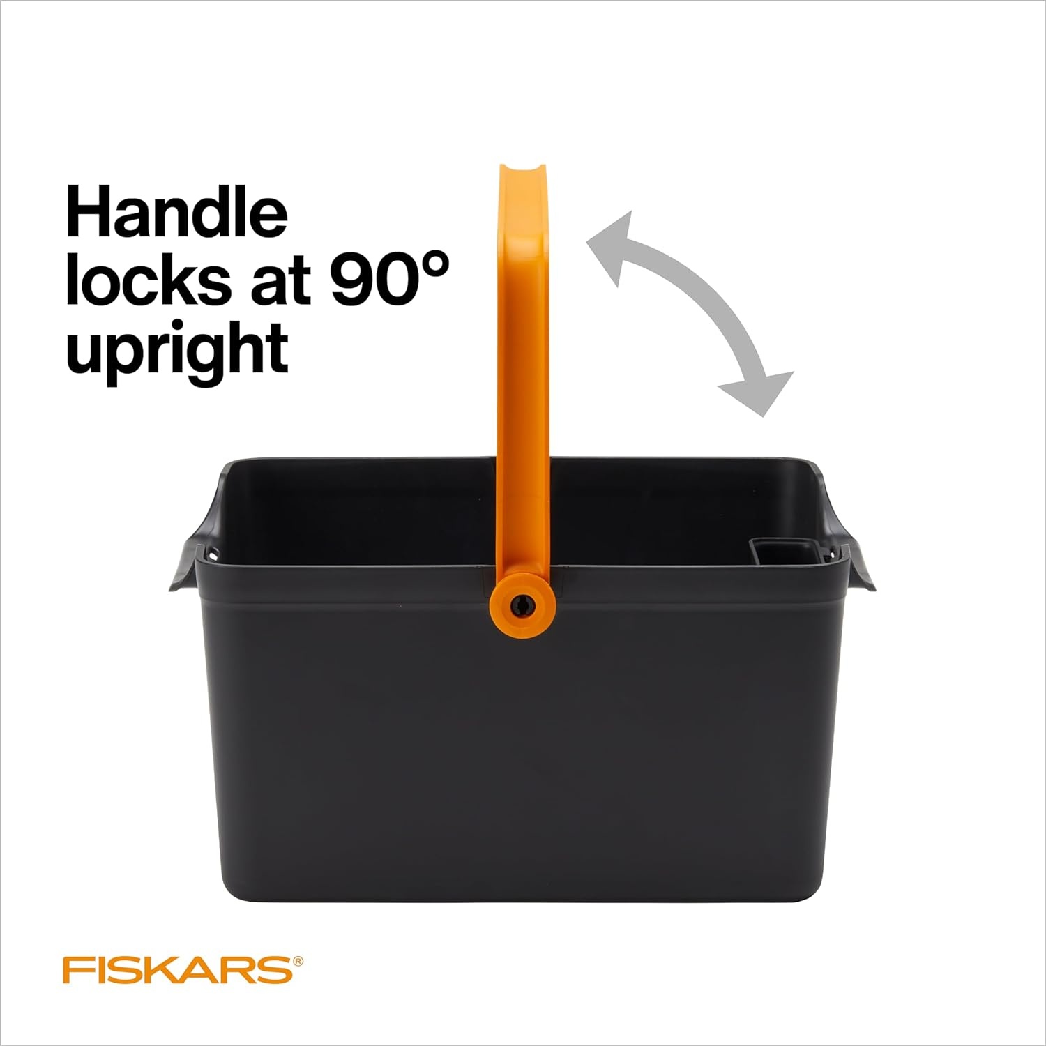 Fiskars Planting Soil Scoop & Brush Set, Dual-Sided Tool for Indoor Digging & Cleanup, Narrow Rigid End & Flexible Dustpan for Potting, Soft Bristles Sweep Debris, Recycled Plastic(Tool Caddy)
