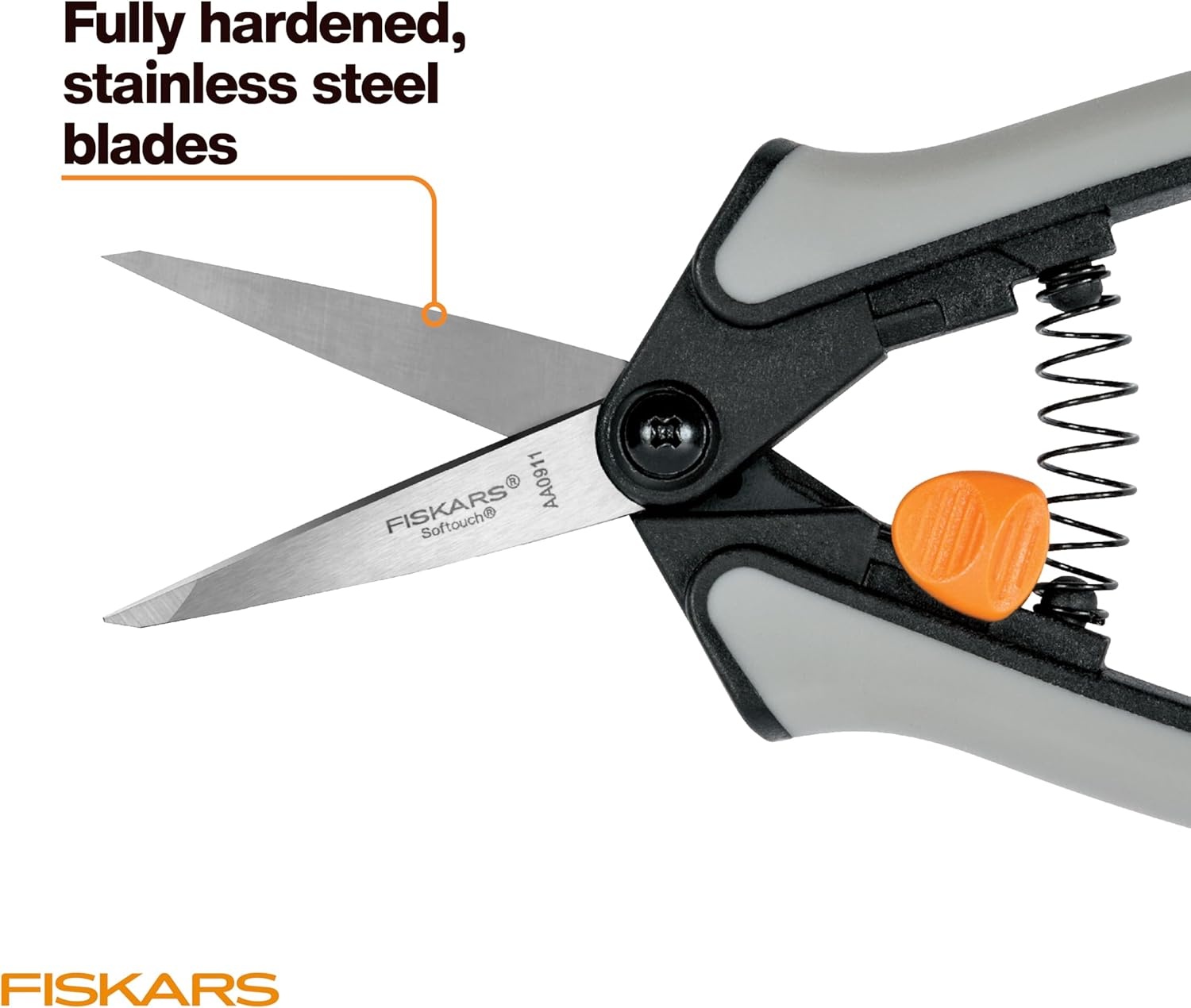 Fiskars 6″ Pruning Scissors for Flowers, Buds, Weeds and Small Plants, Garden Snips with Resin Resistant Nonstick Stainless Steel Blades, Gardening Trimmers with Comfortable Handle(15 Piece Pruning Snip Set)