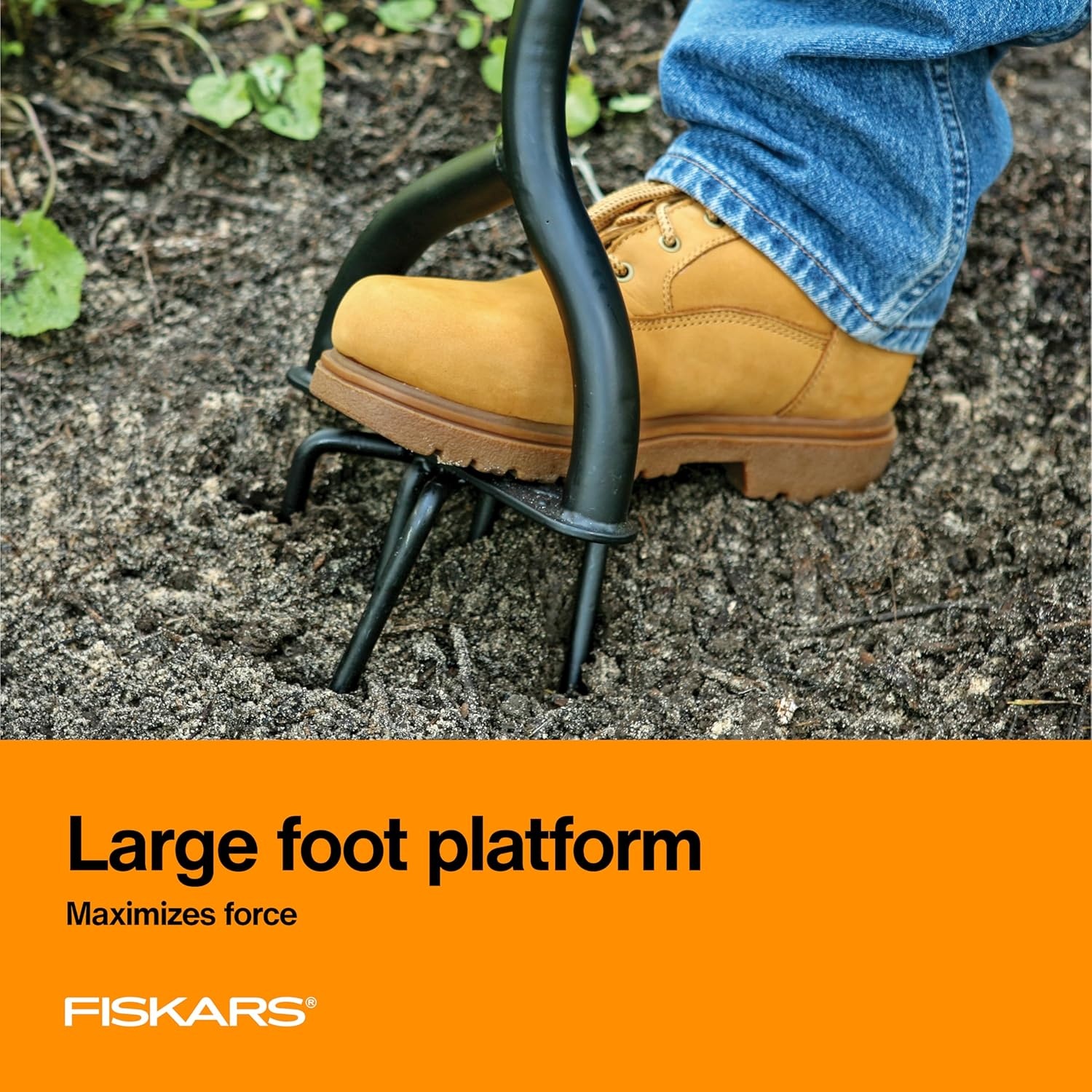Fiskars 40″ Steel Tiller, Long Handle Hand Tiller for Gardening, Garden Tool(Tiller)