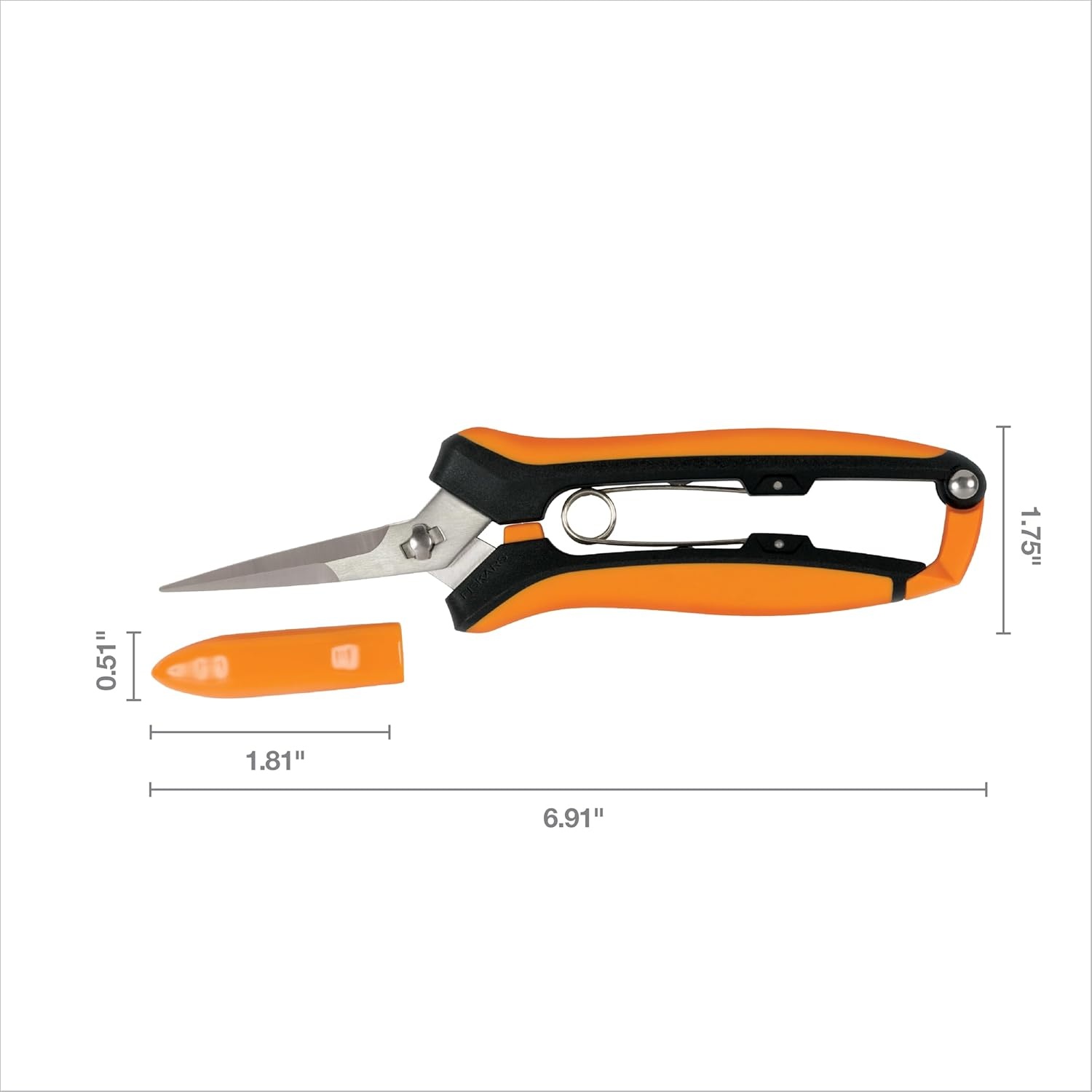 Fiskars 6″ Pruning Scissors for Flowers, Buds, Weeds and Small Plants, Garden Snips with Resin Resistant Nonstick Stainless Steel Blades, Gardening Trimmers with Comfortable Handle(Pruning Snips (Curved))