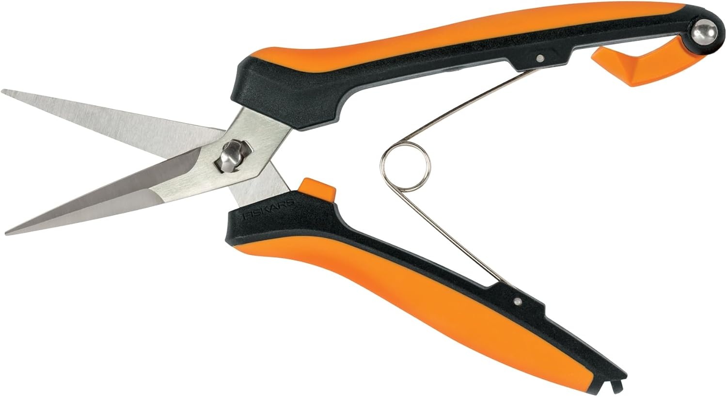 Fiskars 6″ Pruning Scissors for Flowers, Buds, Weeds and Small Plants, Garden Snips with Resin Resistant Nonstick Stainless Steel Blades, Gardening Trimmers with Comfortable Handle(Pruning Snips (Curved))
