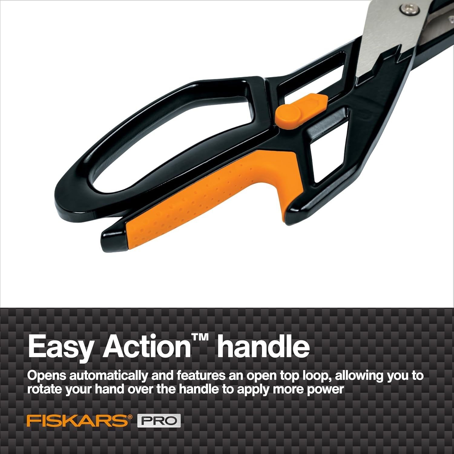 Fiskars PowerArc Easy Action Shears, Heavy Duty Scissors, Curved Stainless Steel Blades & SoftGrip Ergonomic Handle, 10, Orange/Gray(Easy Action Snips 13 in.)