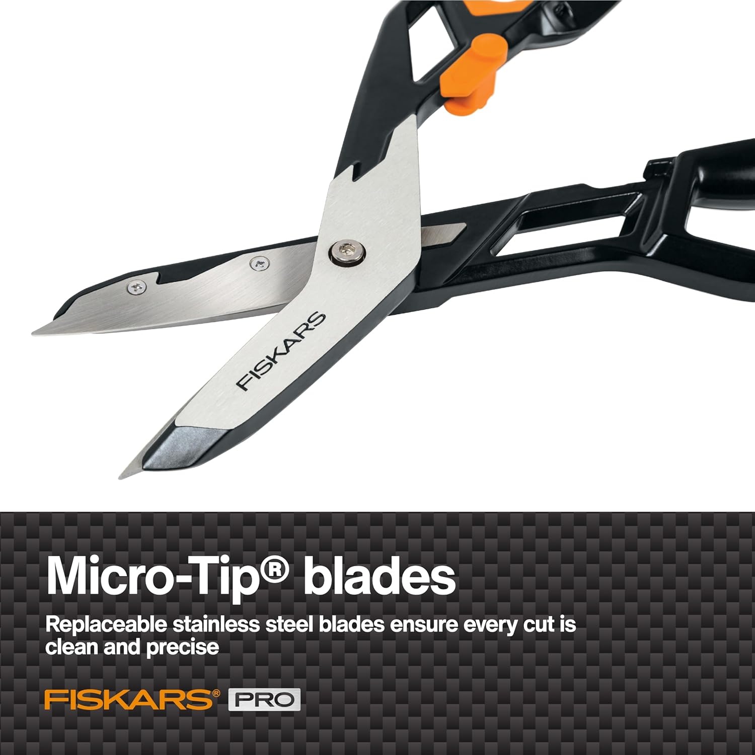 Fiskars PowerArc Easy Action Shears, Heavy Duty Scissors, Curved Stainless Steel Blades & SoftGrip Ergonomic Handle, 10, Orange/Gray(Easy Action Snips 13 in.)