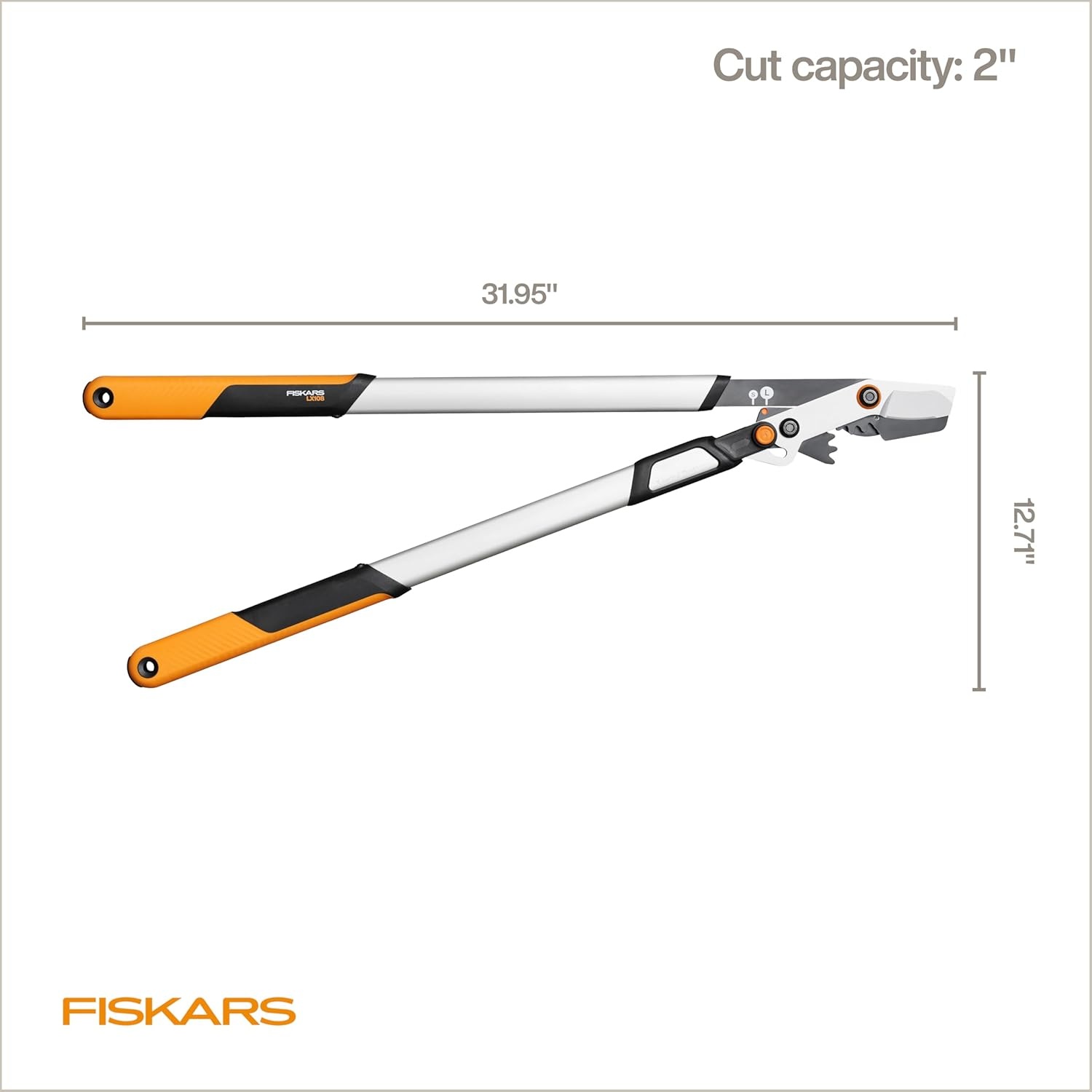 Fiskars DualAction Lopper, 2-in-1 Lopper with Dual Cutting Modes, S Mode for Precise Snips for Stems, L Mode for Power Through Branches, Low Friction Steel Blade, 2″ Cutting Capacity(32″ 2-in-1 Bypass)